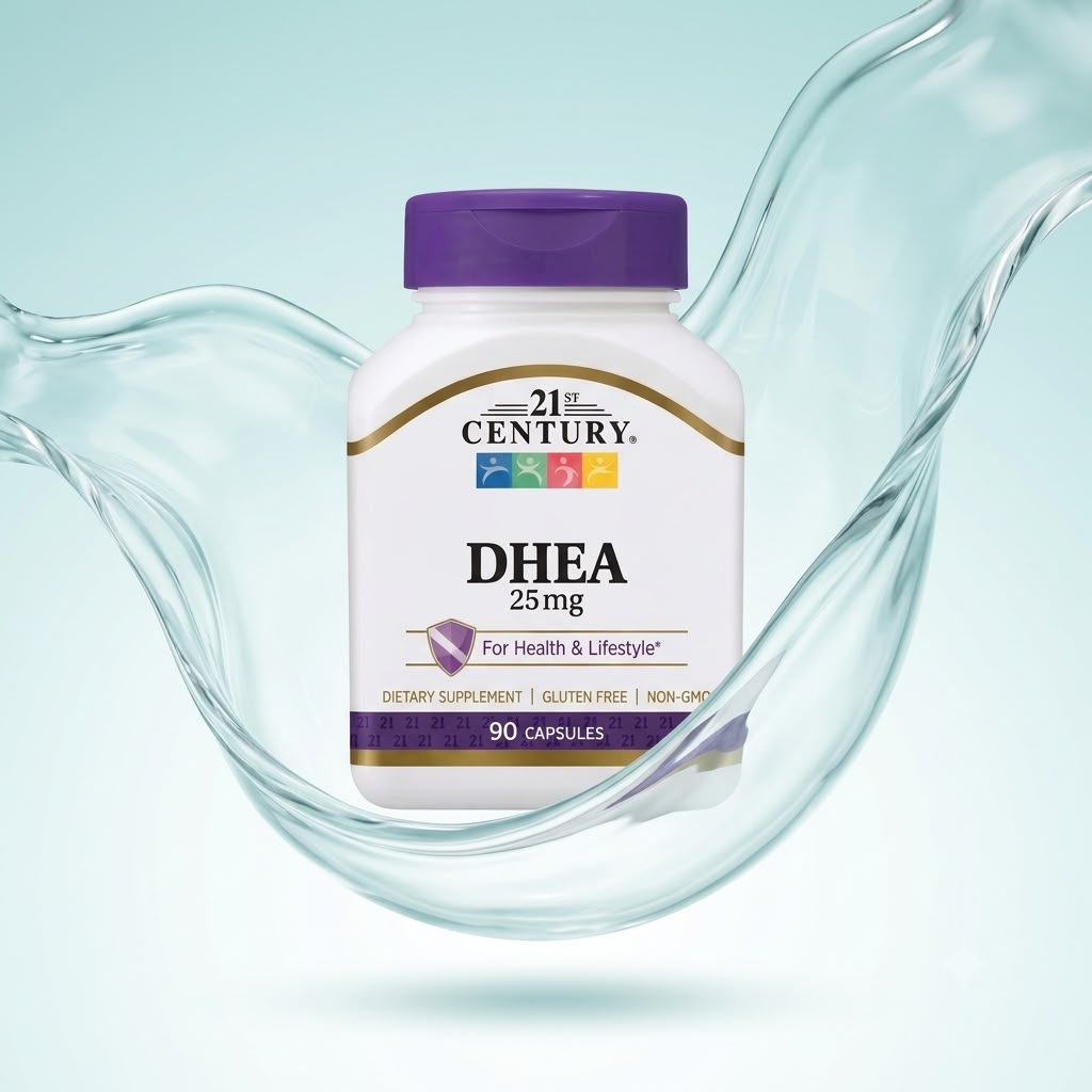21st Century DHEA 25mg Dietary Supplement Capsules 90 Capsules supporting healthy hormone balance and daily wellness.