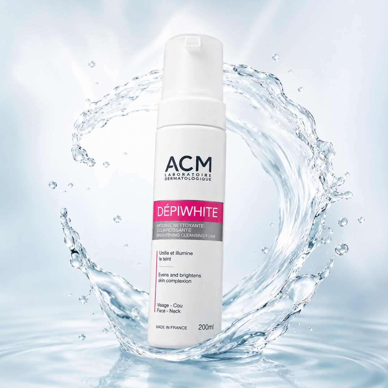 ACM Dépiwhite Brightening Cleansing Foam 200ml for uneven skin tone and dull complexion with gentle daily cleansing benefits