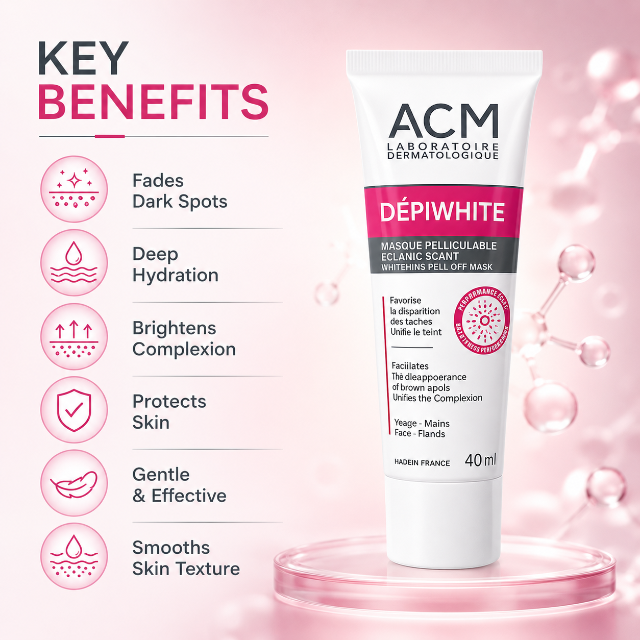 ACM Dépiwhite Anti-Brown Spot Peel-Off Mask 40ml brightening peel-off treatment for dark spots and uneven skin tone