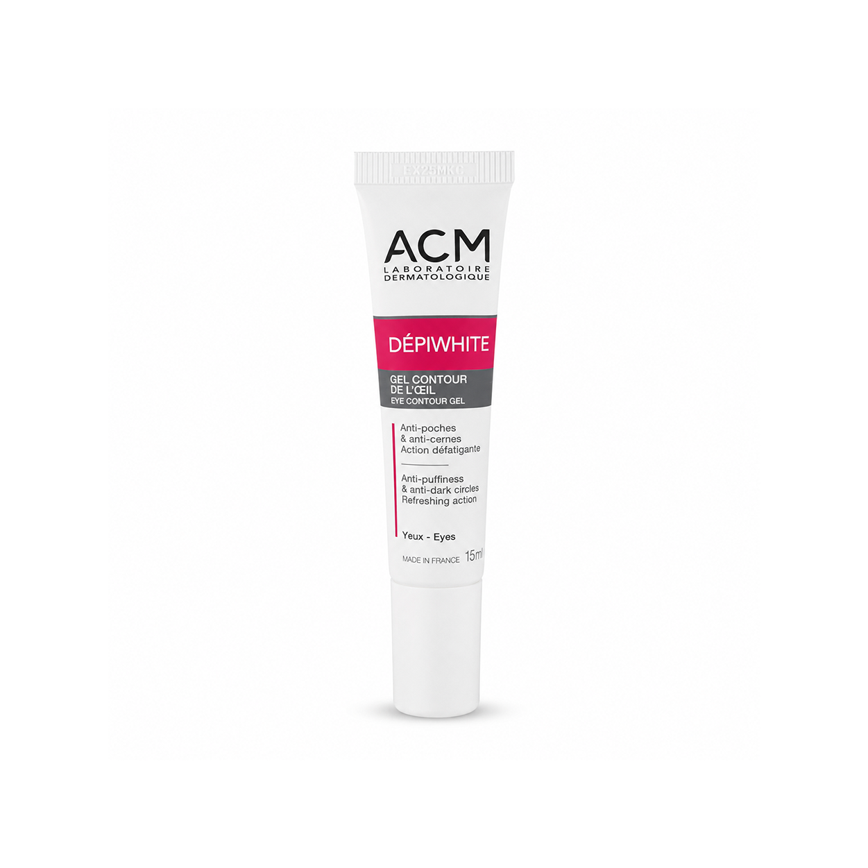 ACM Dépiwhite Eye Contour Gel 15ml eye contour gel for reducing dark circles and under-eye puffiness with a lightweight daily formula.