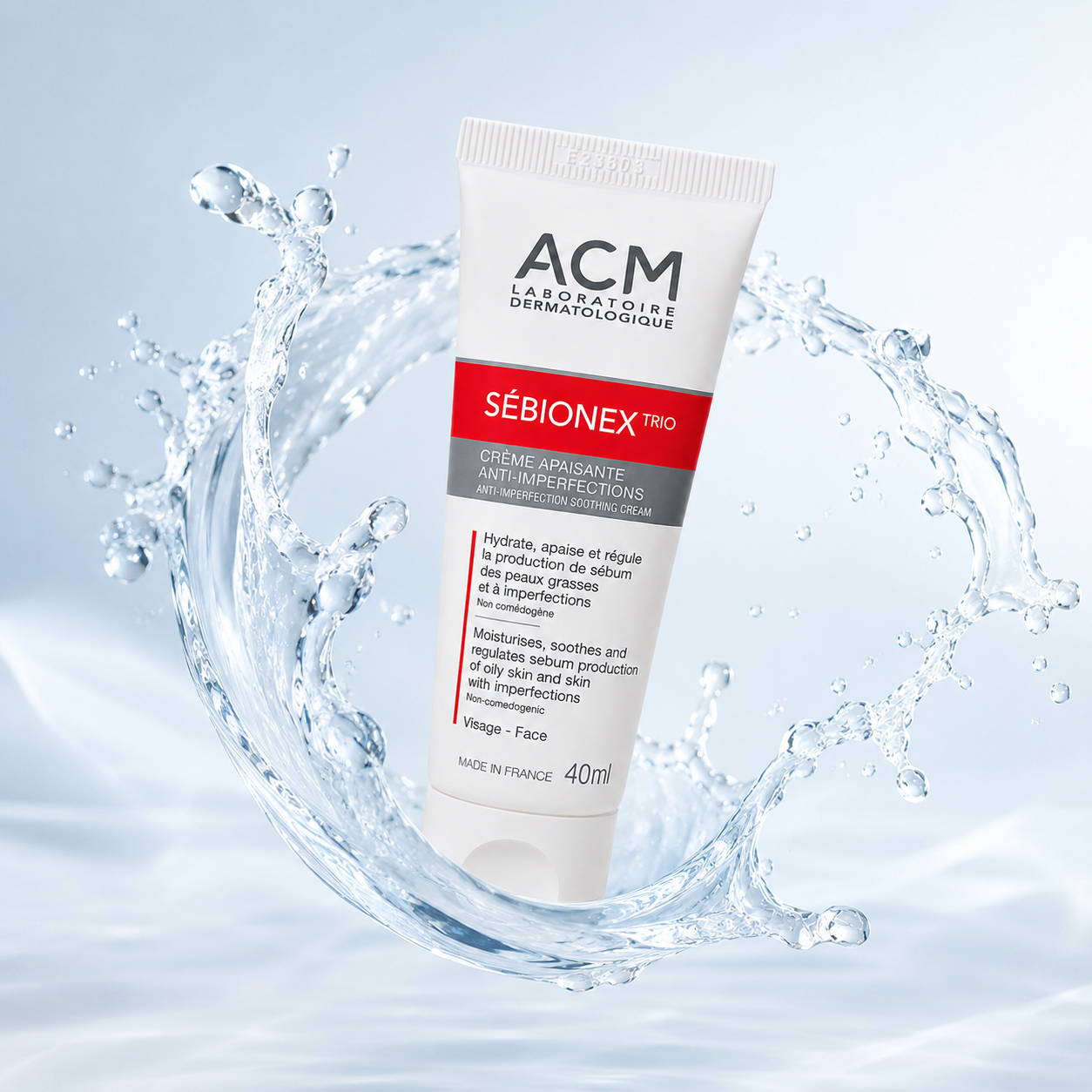 ACM Sebionex Trio Anti-Imperfection Soothing Face Cream 40ml for oily acne-prone skin with lightweight blemish control hydration