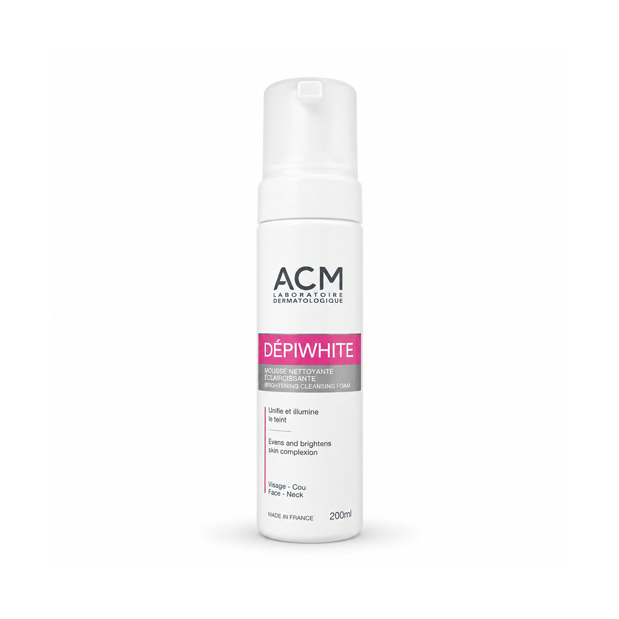 ACM Dépiwhite Brightening Cleansing Foam 200ml for uneven skin tone and dull complexion with gentle daily cleansing benefits