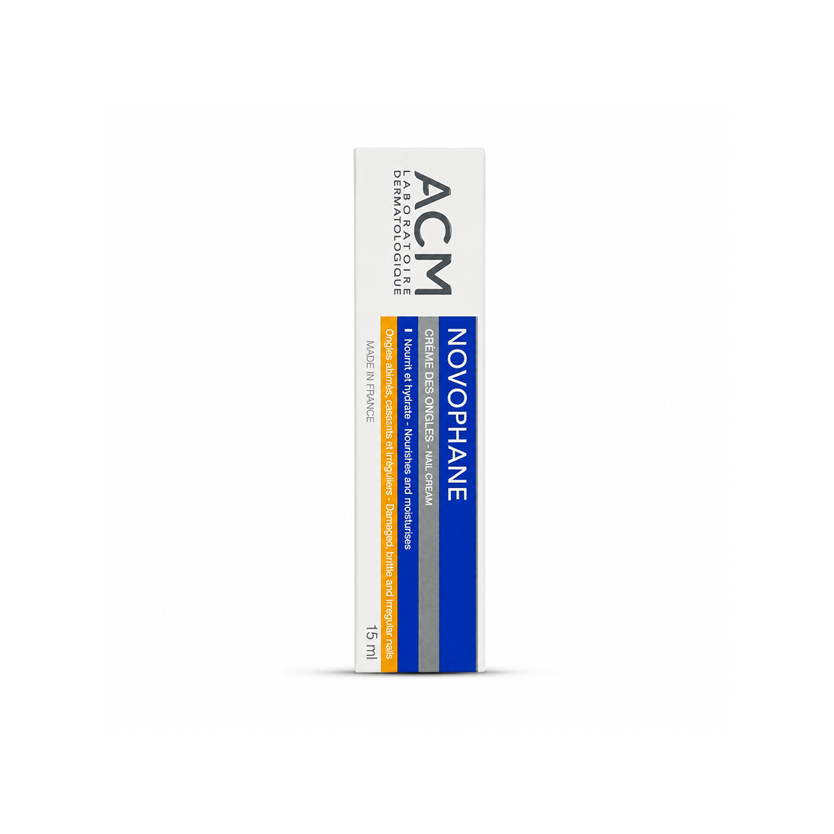 ACM Novophane Crème Des Ongles Nail Cream 15ml tube for damaged and brittle nails, nourishing nail treatment with moisturizing care for stronger nails.