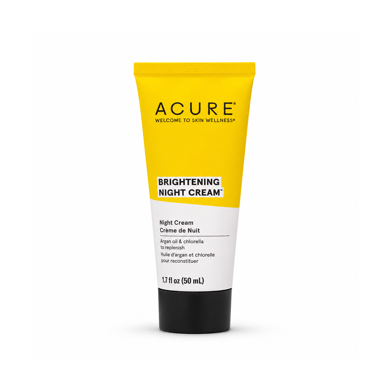 ACURE Brightening Night Cream 50ml overnight moisturizer for dry dull skin with argan oil and chlorella extract