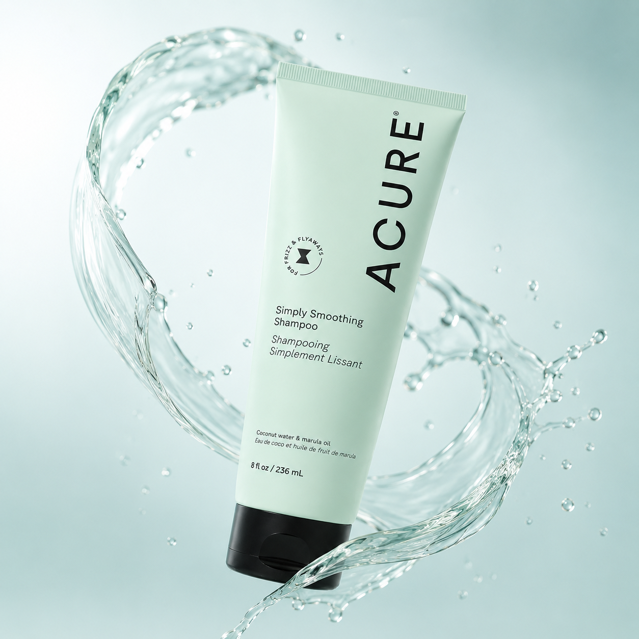 ACURE Simply Smoothing Shampoo 236ml smoothing shampoo for frizzy dry hair with coconut water and marula oil