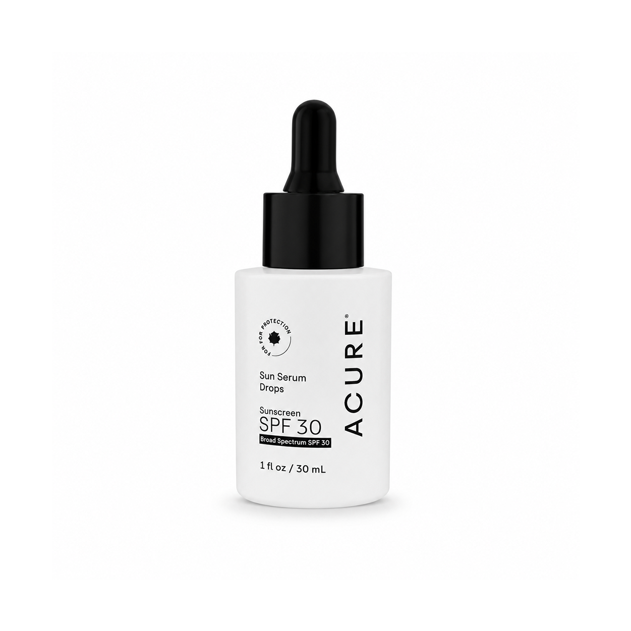 ACURE Sun Serum Drops SPF 30 mineral sunscreen serum 30ml for sensitive skin with lightweight broad spectrum UV protection