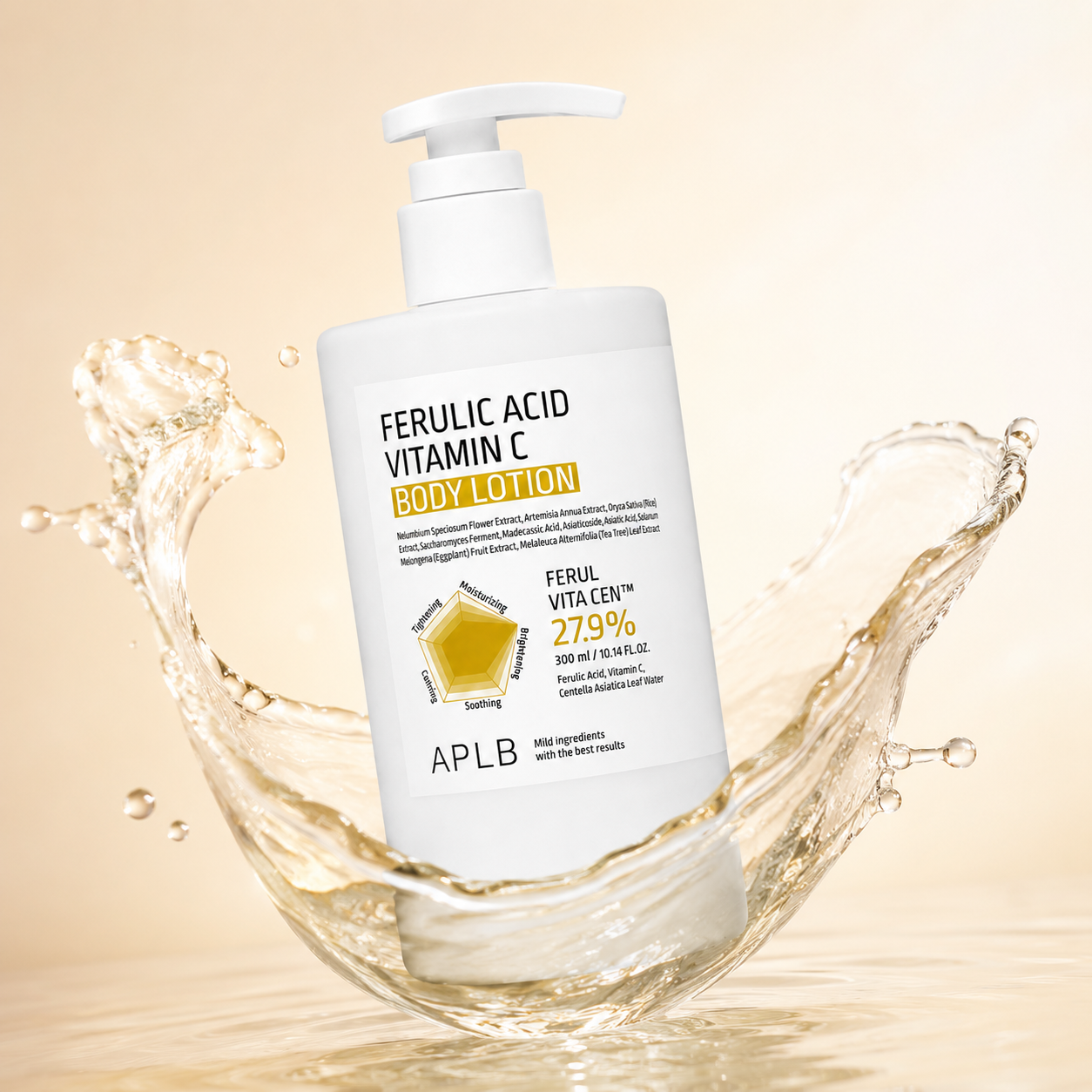 APLB Ferulic Acid Vitamin C Body Lotion 300ml brightening body lotion for dry, dull skin