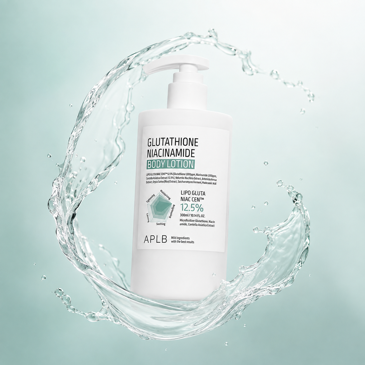 APLB Glutathione Niacinamide Body Lotion 300ml for brightening and moisturizing dry body skin