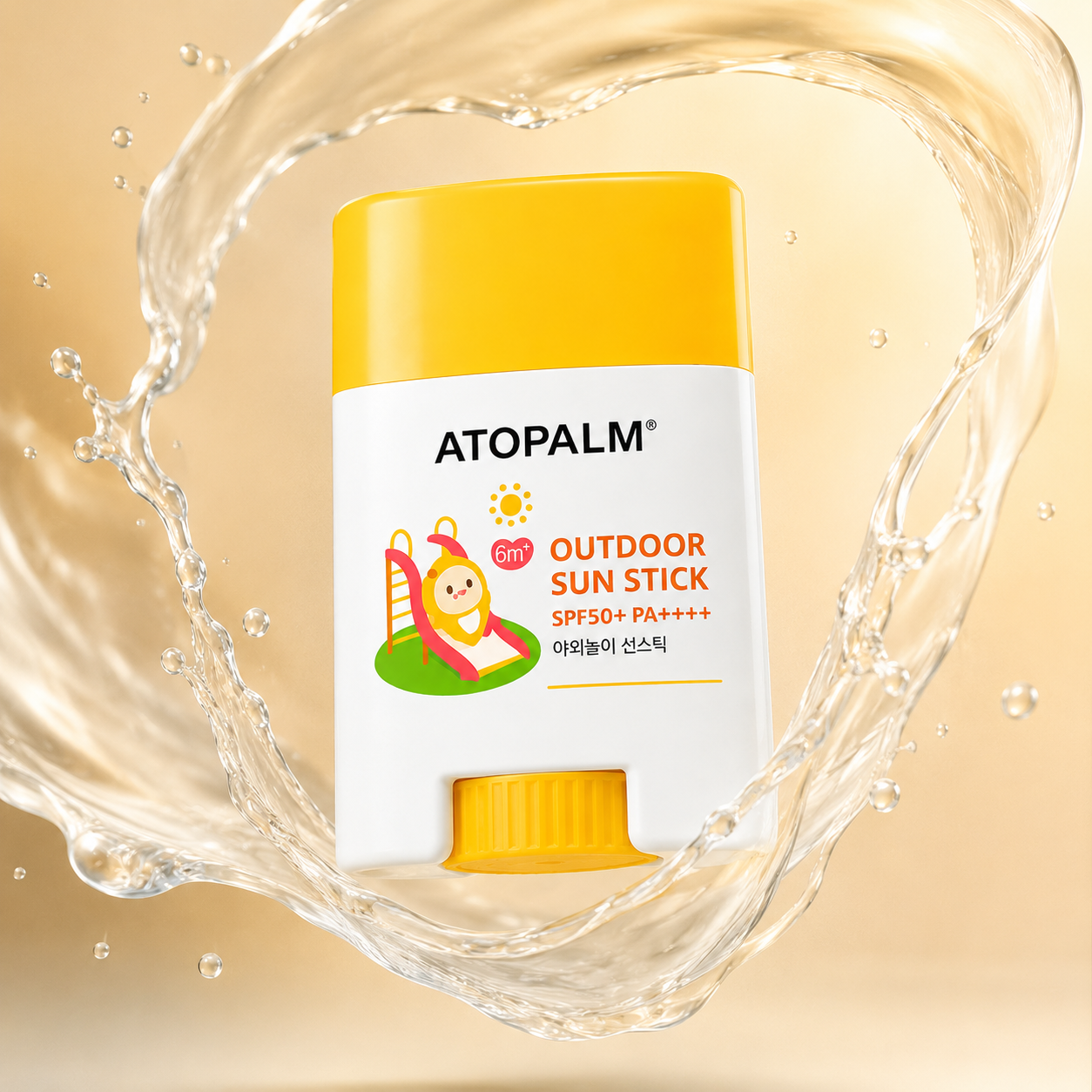 ATOPALM Outdoor Sun Stick SPF50+ PA++++ 21g mineral sunscreen stick providing broad-spectrum UVA and UVB protection for sensitive skin.