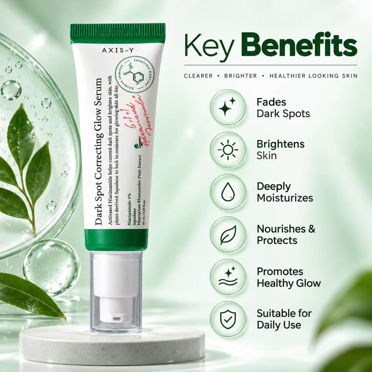 AXIS-Y Dark Spot Correcting Glow Serum face serum 50ml for brightening skin and improving dark spots