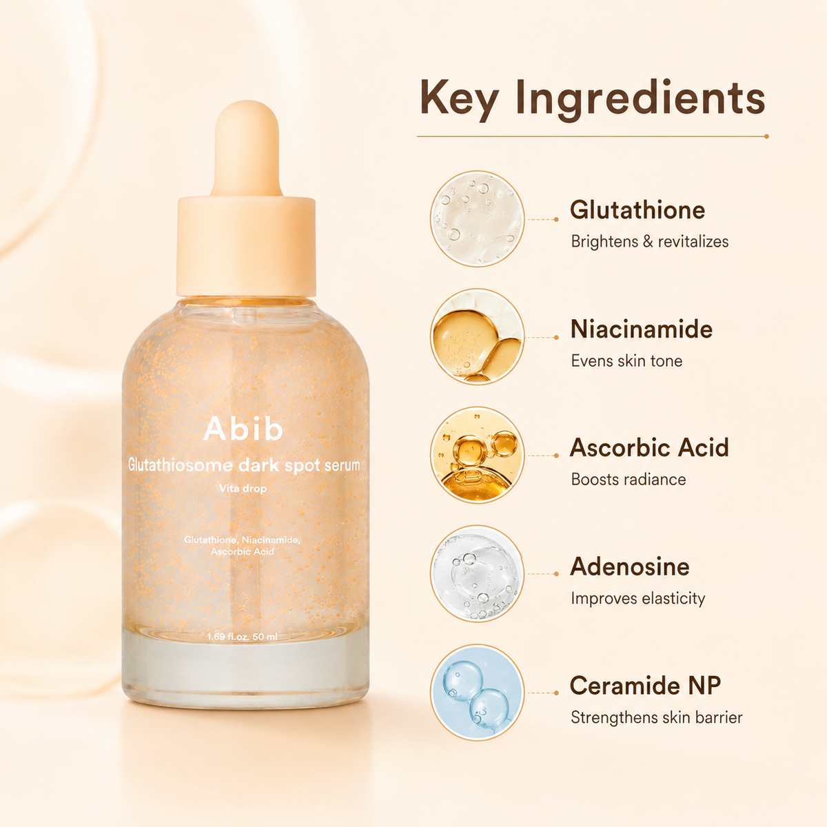Abib Glutathiosome Dark Spot Serum Vita Drop 50ml face serum for brighter, more even-looking skin
