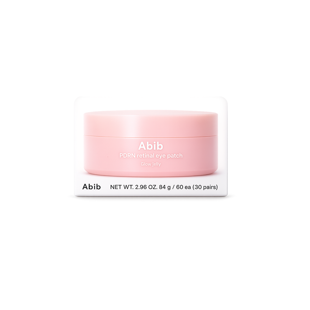 Abib PDRN Retinal Eye Patch Glow Jelly hydrogel eye patches 84g with PDRN and Retinal to hydrate and brighten tired under eyes.
