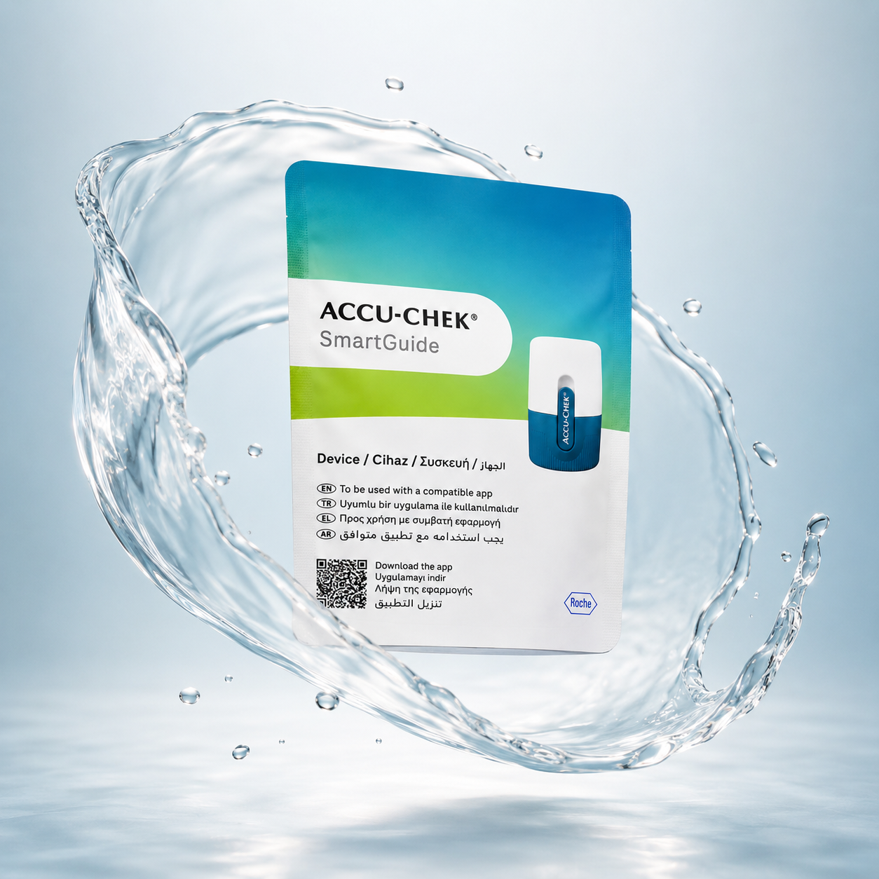Accu-Chek SmartGuide continuous glucose monitoring sensor for real-time glucose tracking with app connectivity wearable device