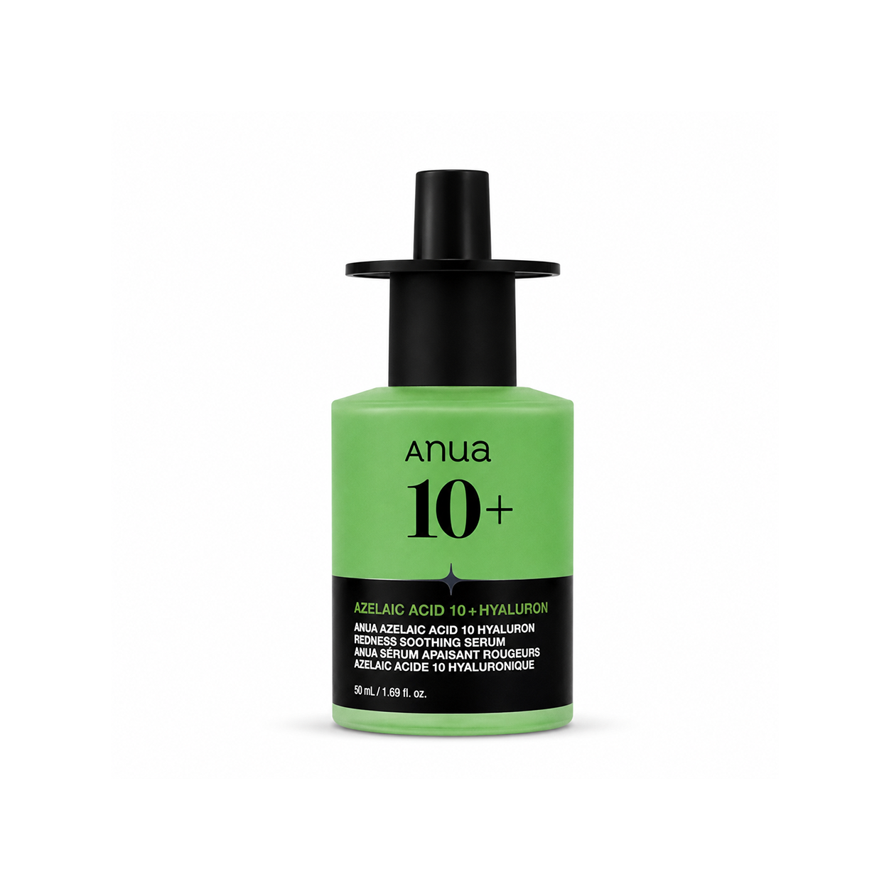 Anua 10+ Azelaic Acid 10 + Hyaluron Redness Soothing Serum facial serum 50ml helps calm redness and hydrate sensitive skin.