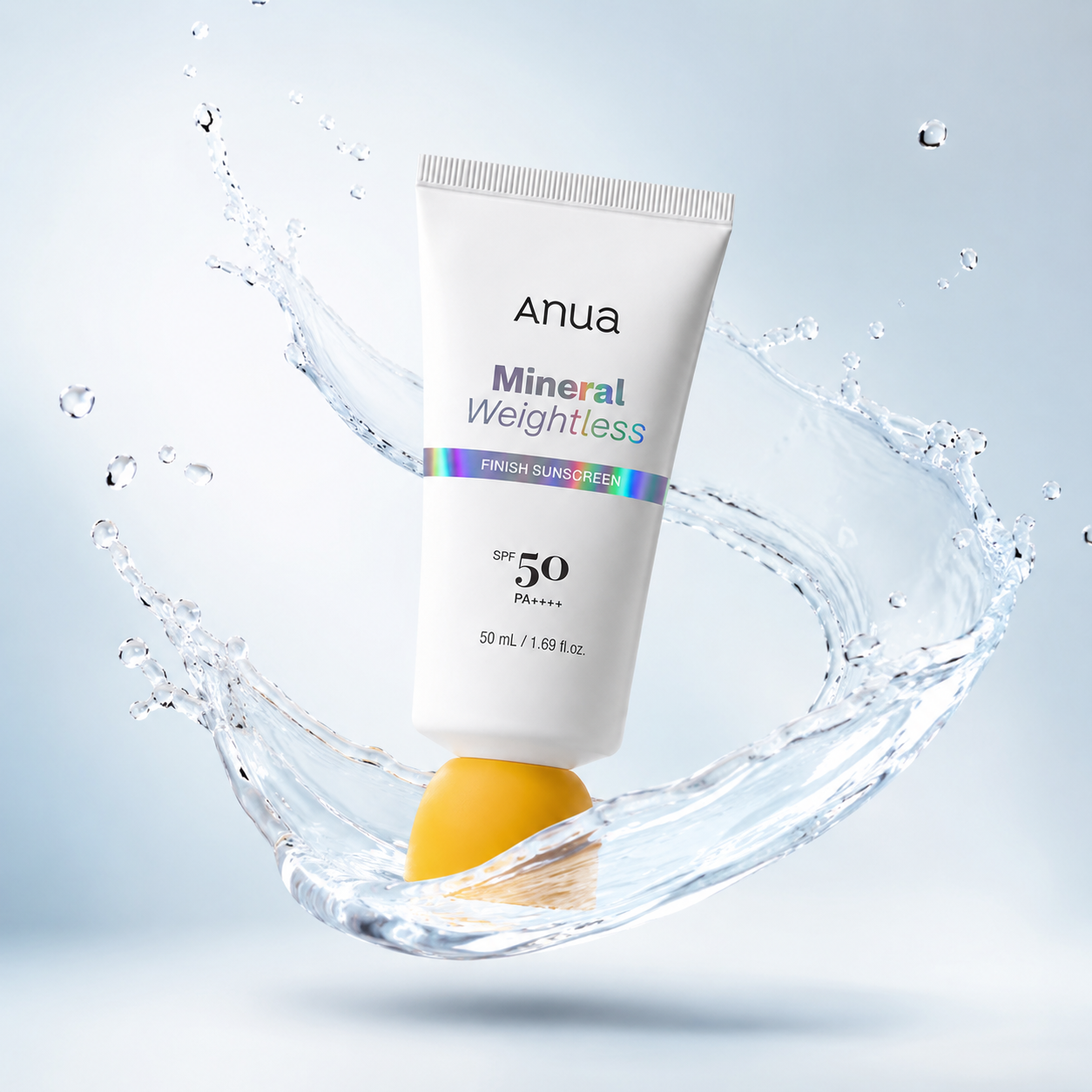 Anua Mineral Weightless Finish Sunscreen SPF 50 PA++++ 50ml mineral sunscreen with lightweight daily UV protection for sensitive skin