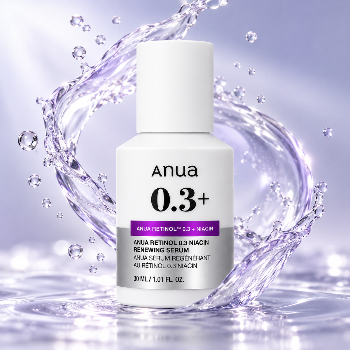 Anua Retinol 0.3 Niacin Renewing Serum retinol facial serum 30ml for skin renewal and smoother-looking texture