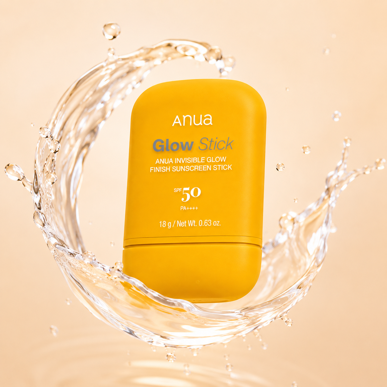 Anua Glow Stick Invisible Finish Sunscreen Stick SPF50 PA++++ 18g for lightweight daily UV protection with invisible glow finish