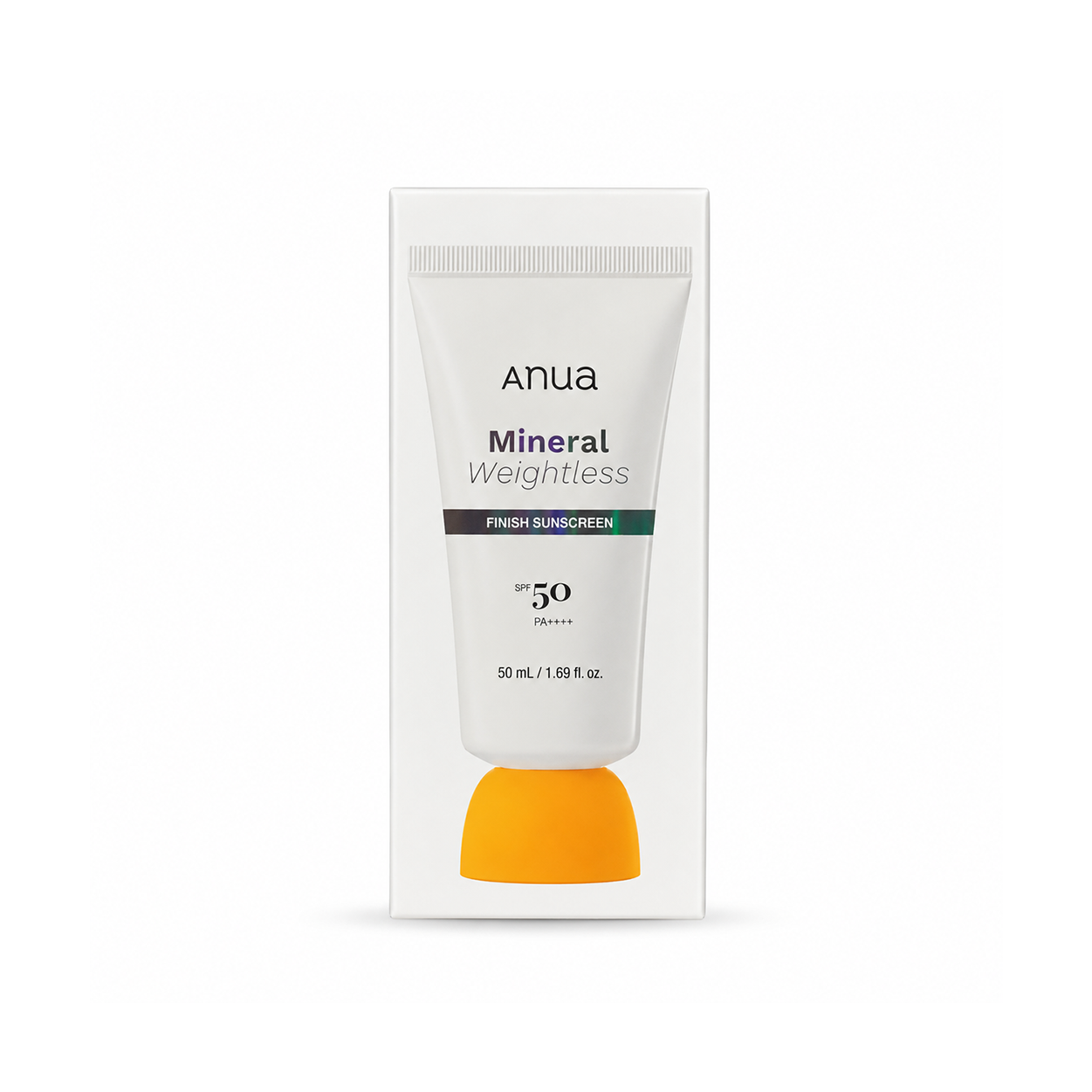 Anua Mineral Weightless Finish Sunscreen SPF 50 PA++++ 50ml mineral sunscreen with lightweight daily UV protection for sensitive skin