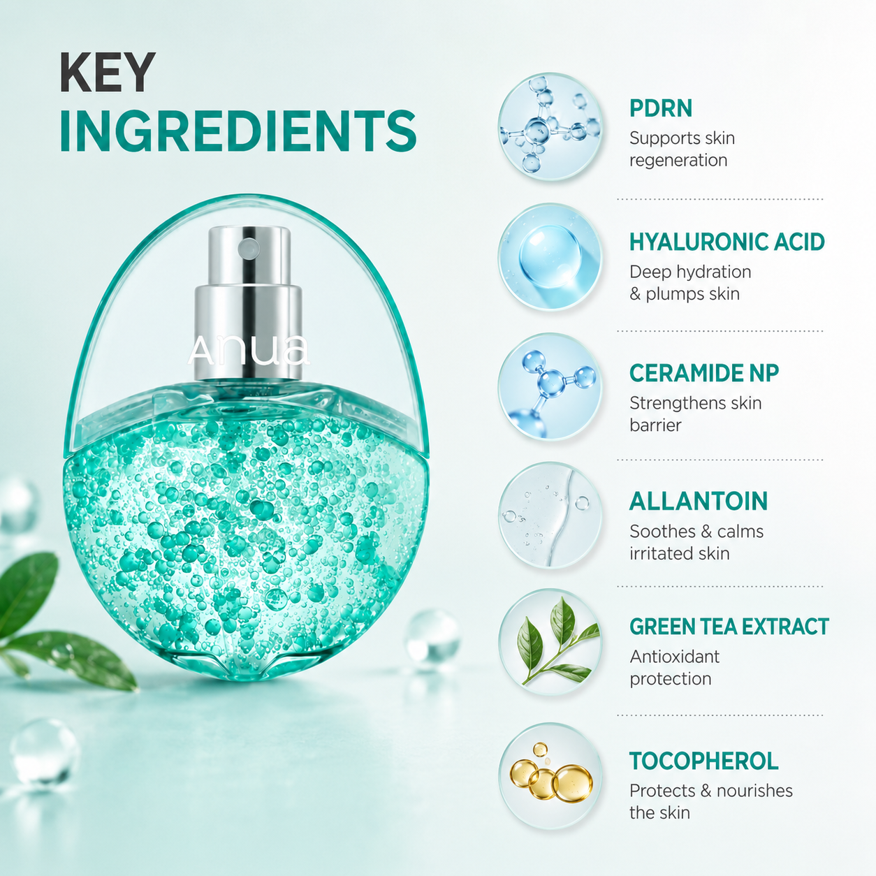 Anua PDRN Hyaluronic Acid Hydrating Capsule Mist 30ml hydrating face mist for dry sensitive skin and barrier care