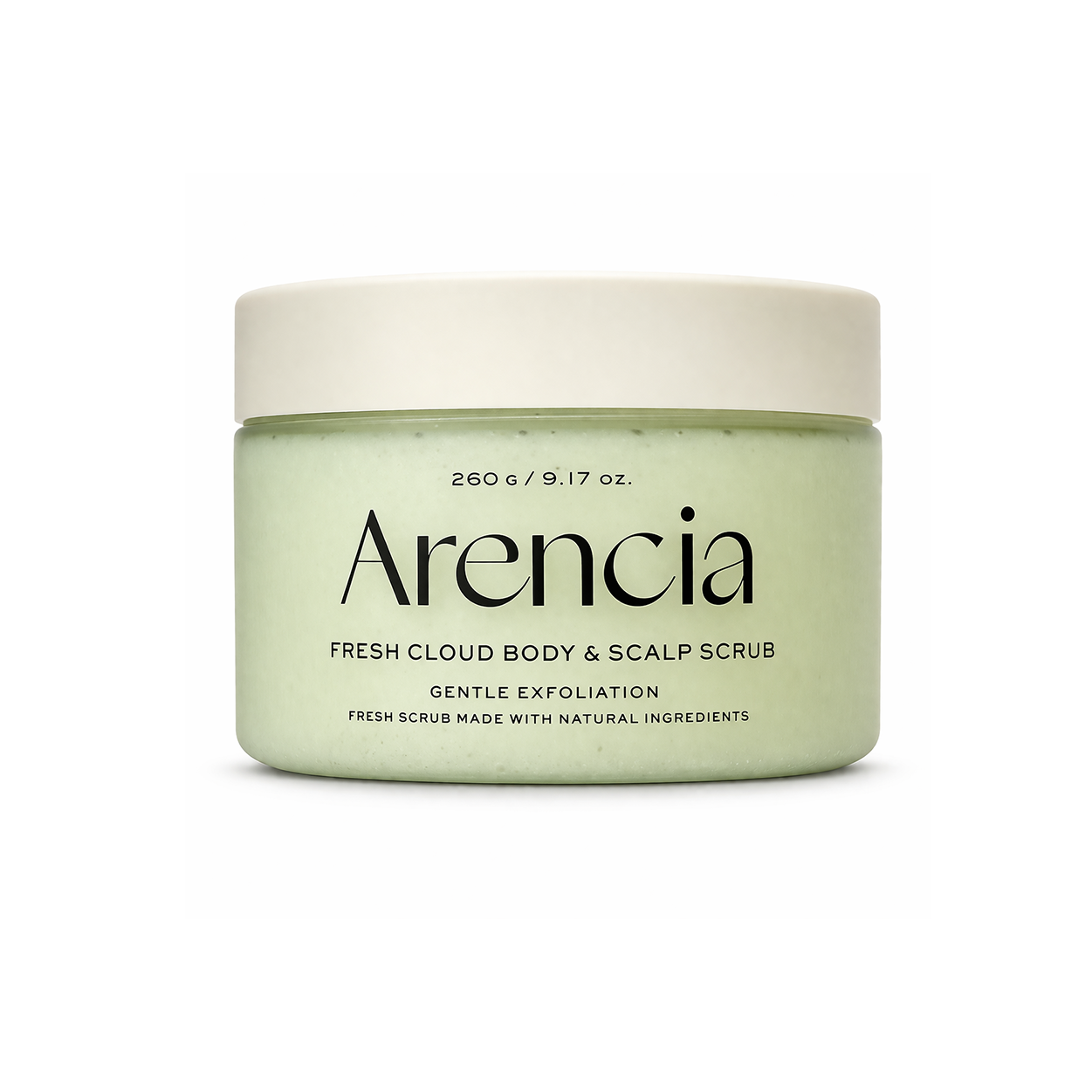 Arencia Fresh Cloud Body & Scalp Scrub Geranium & Primrose 260g exfoliating scrub for smooth skin and clean scalp