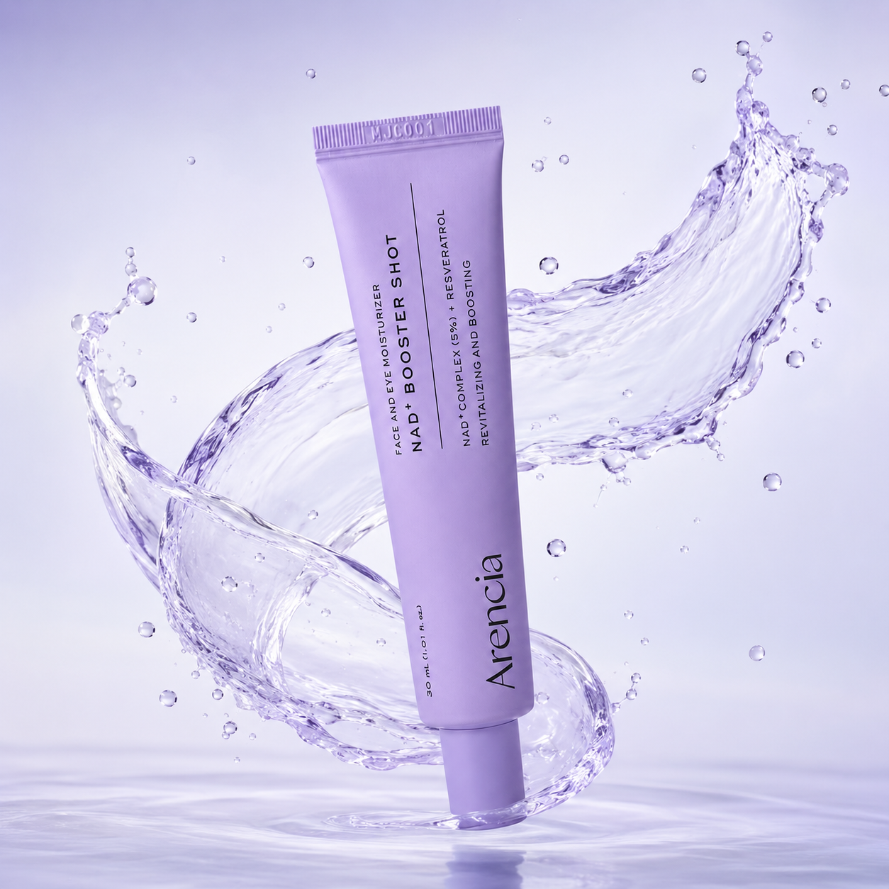 Arencia NAD+ Booster Shot Face And Eye Moisturizer 30ml for deep hydration and skin barrier support for dry skin