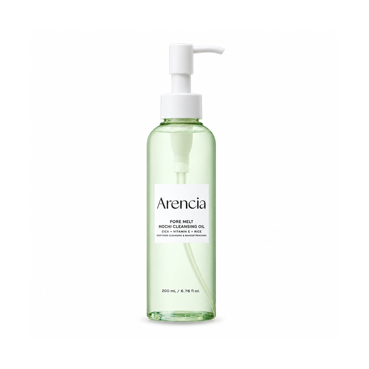 Arencia Pore Melt Mochi Cleansing Oil facial cleanser 200ml for removing makeup, sunscreen and daily impurities.
