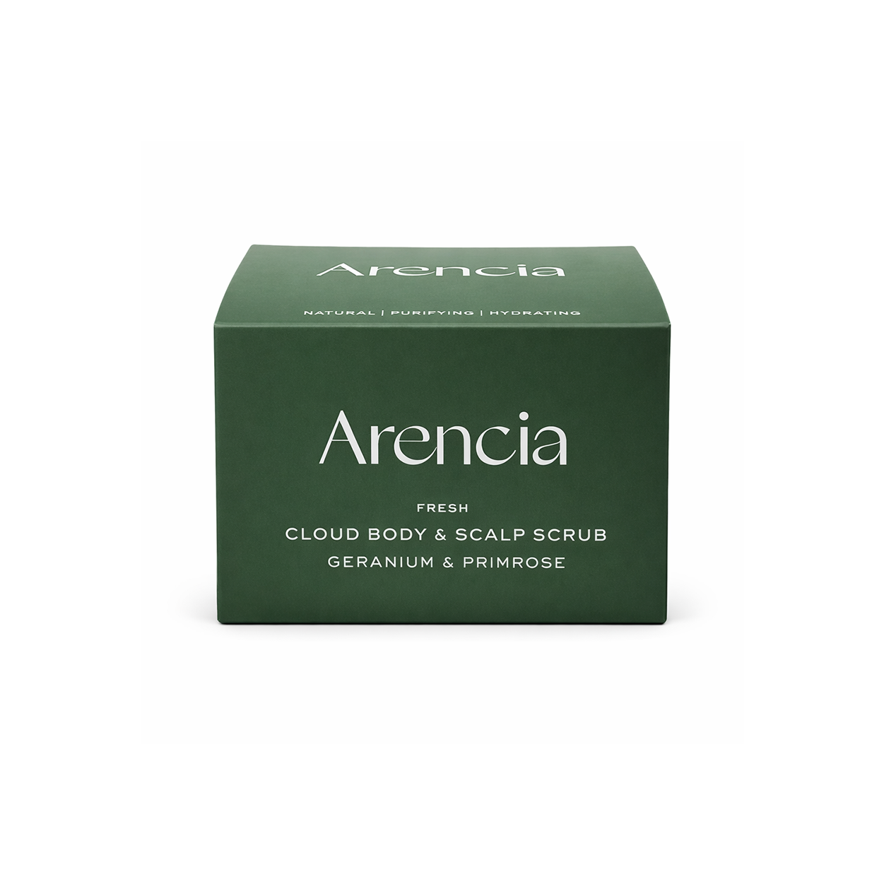 Arencia Fresh Cloud Body & Scalp Scrub Geranium & Primrose 260g exfoliating scrub for smooth skin and clean scalp