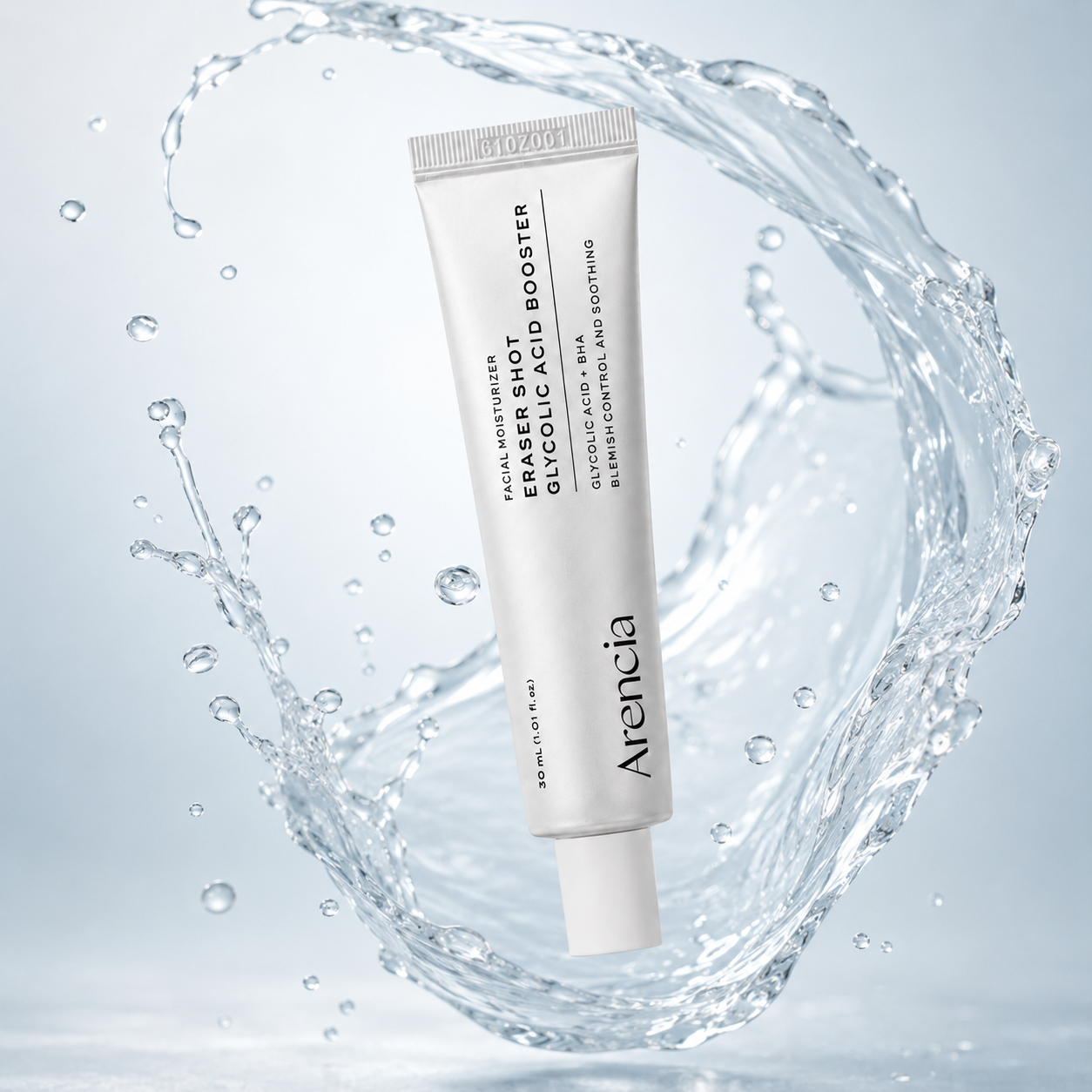 Arencia Eraser Shot Glycolic Acid Booster 30ml exfoliating face moisturizer for blemish control and smoother skin texture