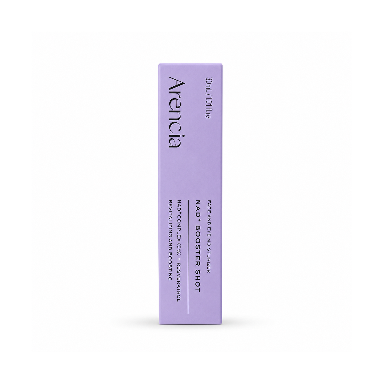 Arencia NAD+ Booster Shot Face And Eye Moisturizer 30ml for deep hydration and skin barrier support for dry skin