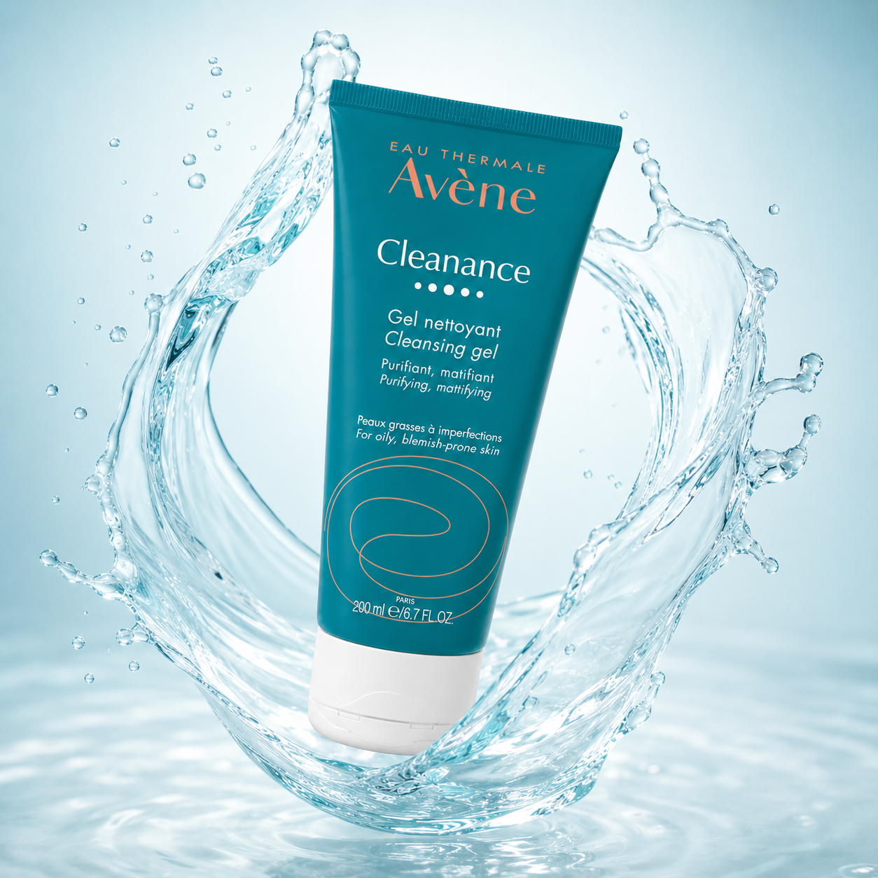 Avène Cleanance Cleansing Gel 200ml oil control face wash for oily and acne-prone skin, helping reduce excess shine and impurities.