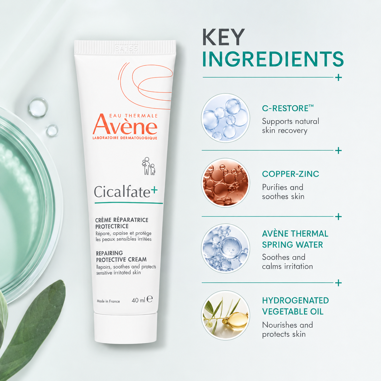 Avène Cicalfate+ Repairing Protective Cream 40ml skin barrier repair cream for soothing dry irritated sensitive skin