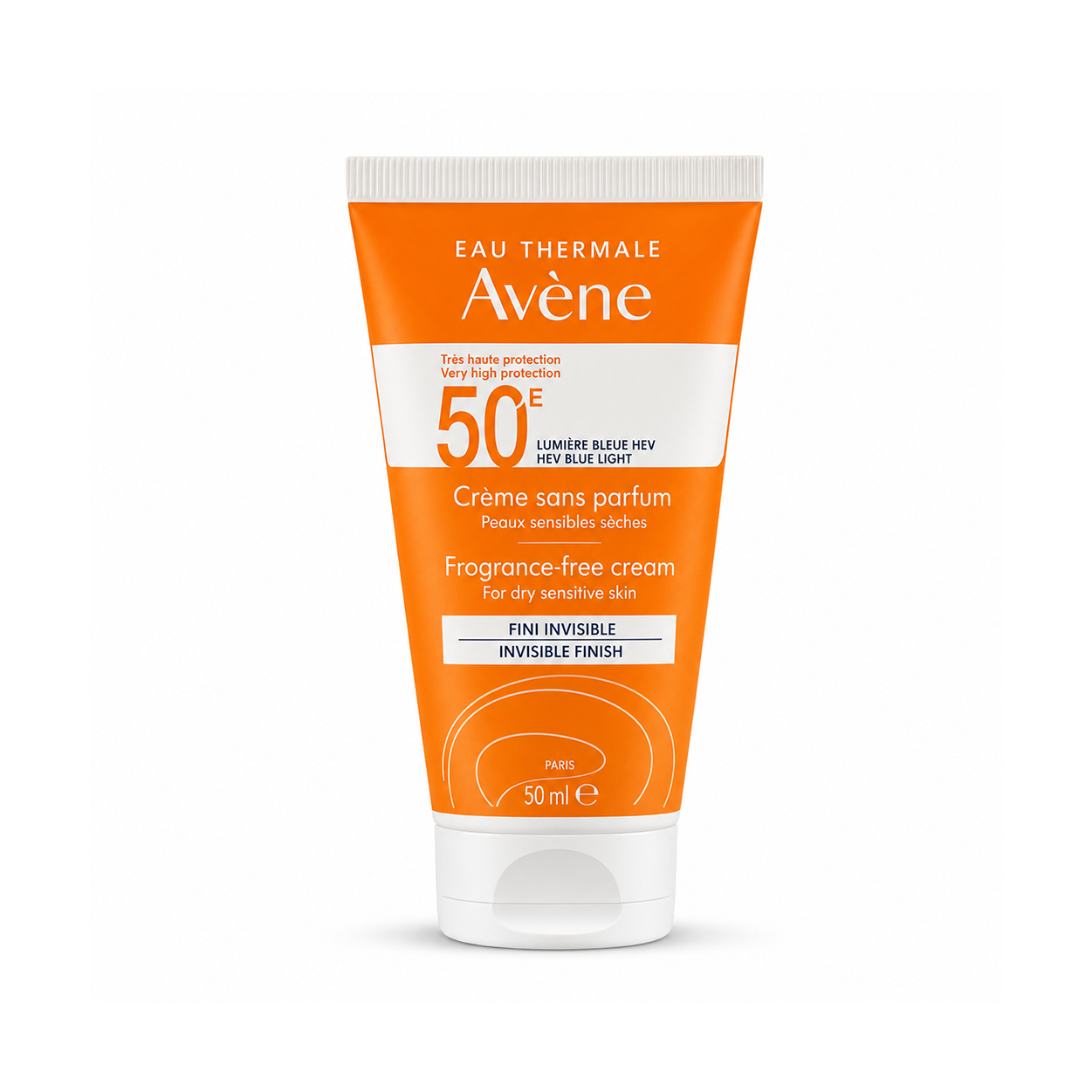 Avène Fragrance-Free Cream SPF 50+ Face Sunscreen Cream 50ml for dry sensitive skin with invisible finish and ultra-broad UV protection