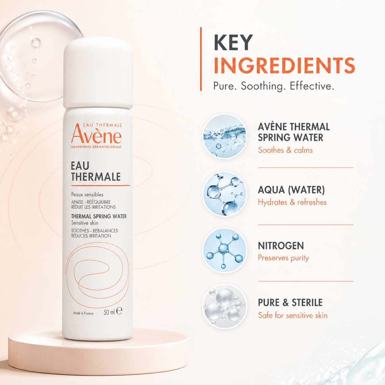Avène Thermal Spring Water Spray face mist 150ml for soothing sensitive skin and reducing redness
