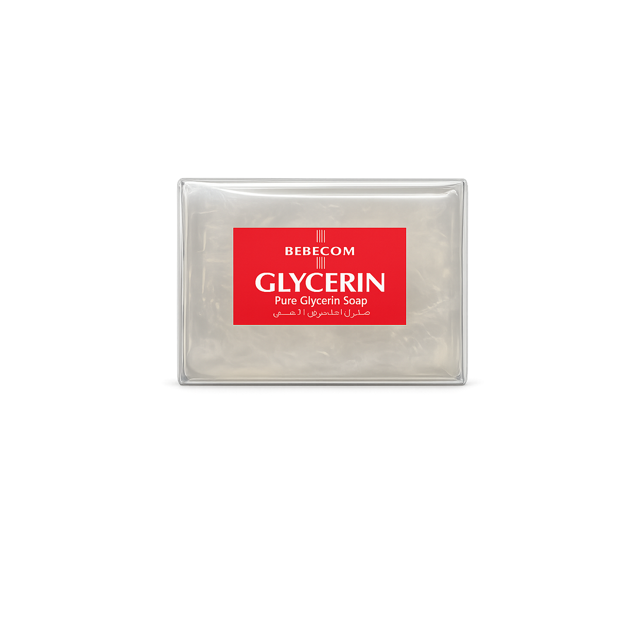 BEBECOM Glycerin Pure Glycerin Soap transparent moisturizing soap bar 150g for gentle cleansing and dry skin care in retail packaging.