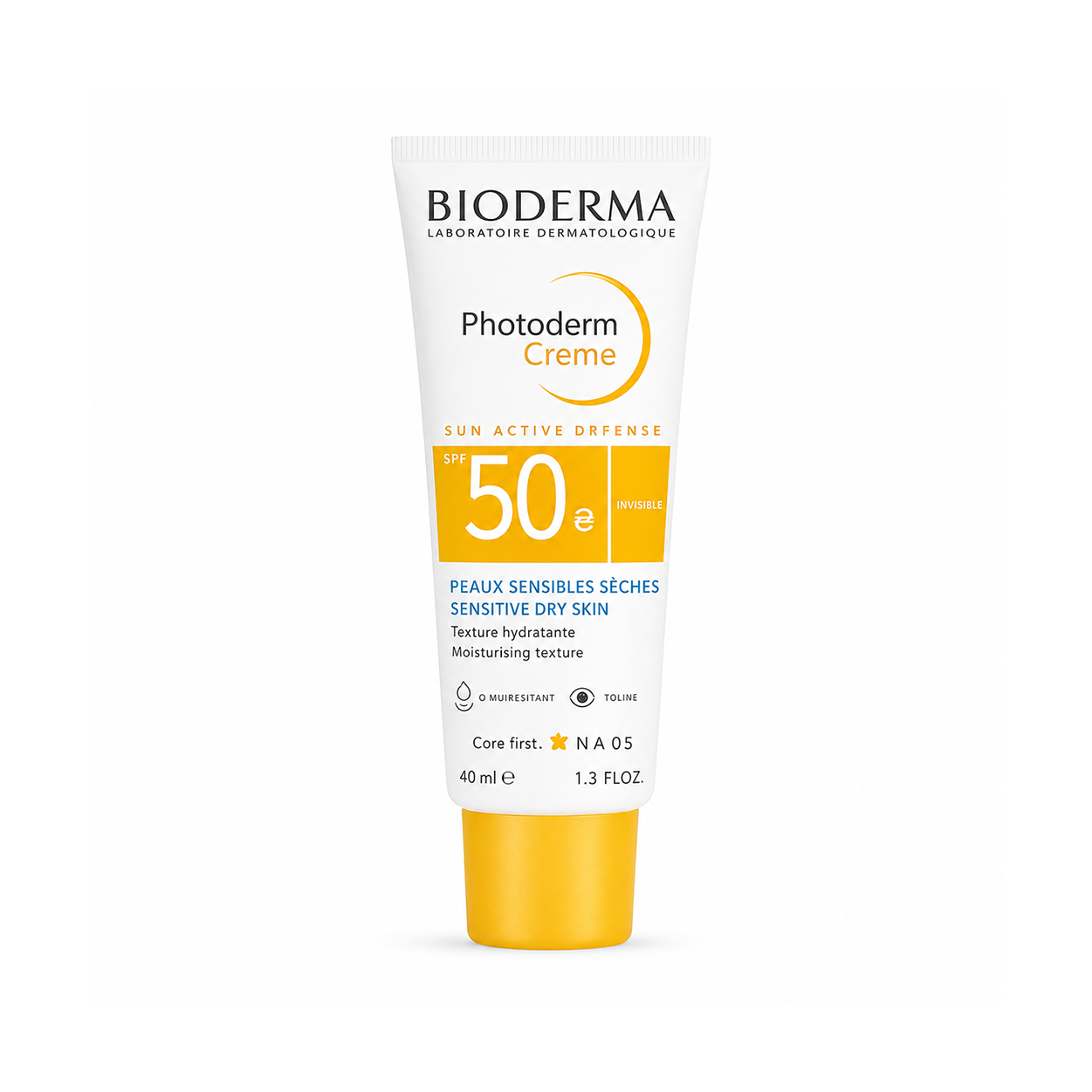 BIODERMA Photoderm Crème SPF 50+ Invisible sunscreen cream 40ml for sensitive dry skin with very high UVA and UVB protection.