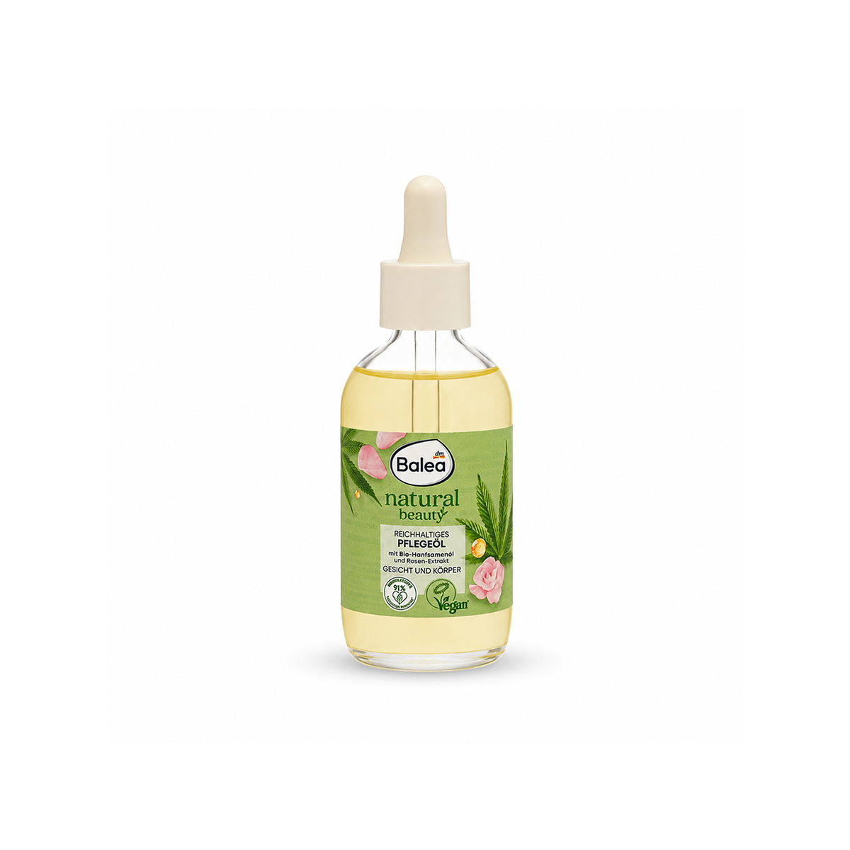 Balea Natural Beauty Pflegeöl face and body care oil 100ml with hemp seed oil for nourishing dry skin