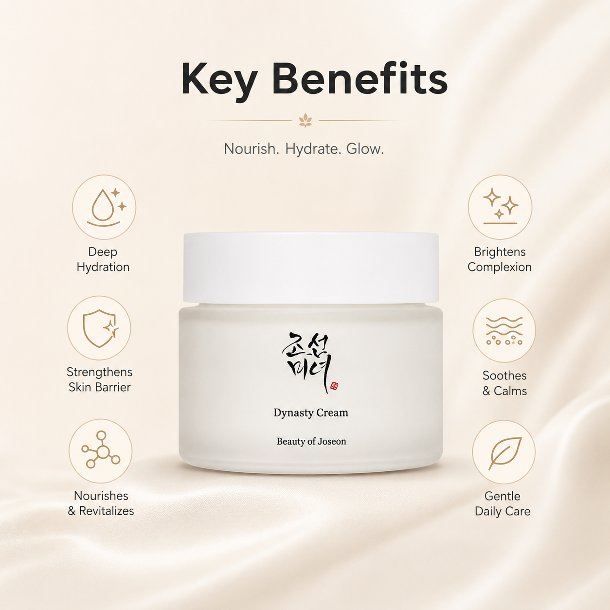 Beauty of Joseon Dynasty Cream 50ml face moisturizer for dry and dehydrated skin with barrier-supporting hydration and nourishment.