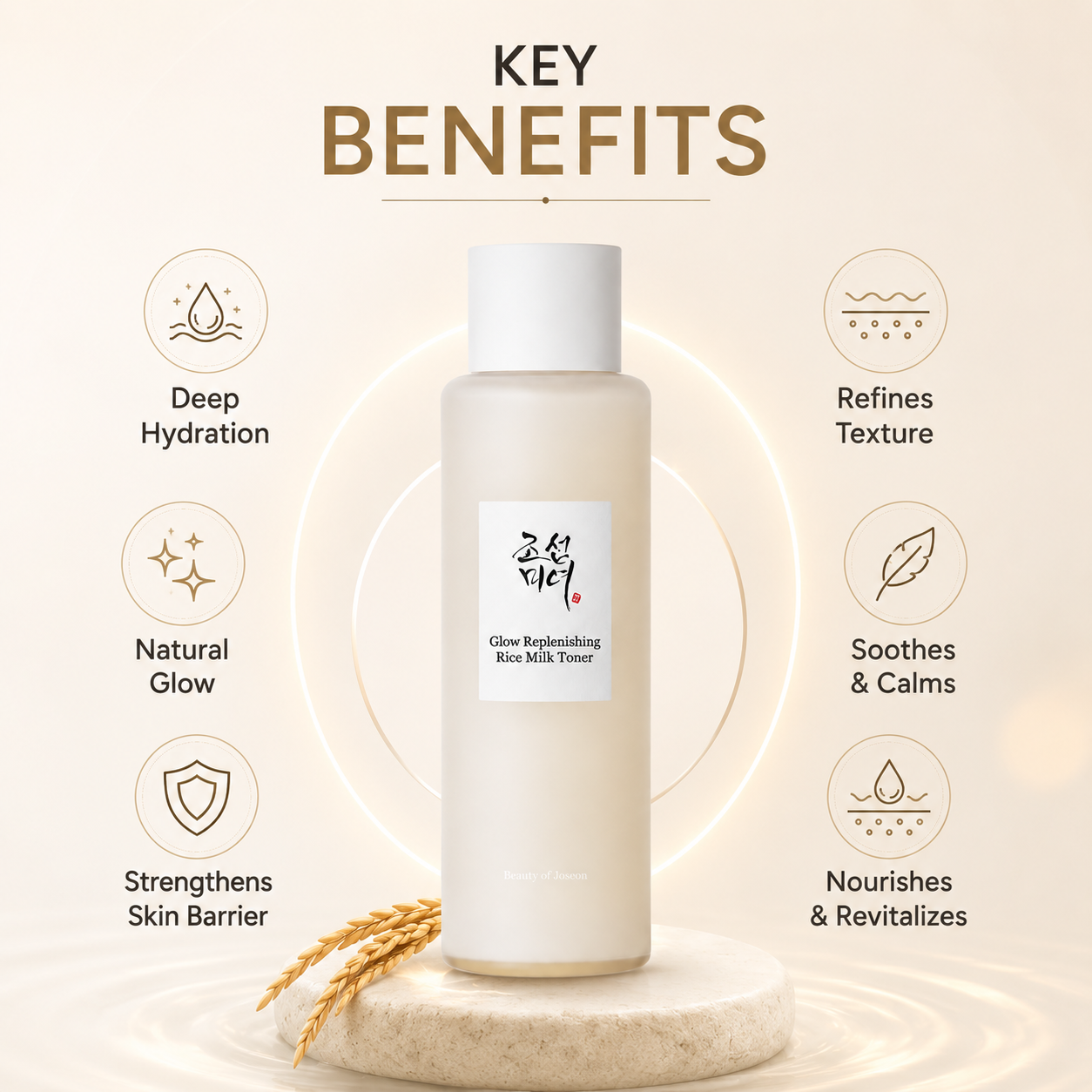 Beauty of Joseon Glow Replenishing Rice Milk Toner 150ml hydrating face toner with rice extract for radiant, moisturized skin