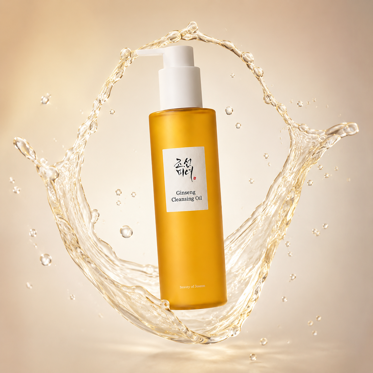 Beauty of Joseon Ginseng Cleansing Oil 210ml facial cleansing oil bottle for removing makeup, sunscreen, and daily impurities gently.