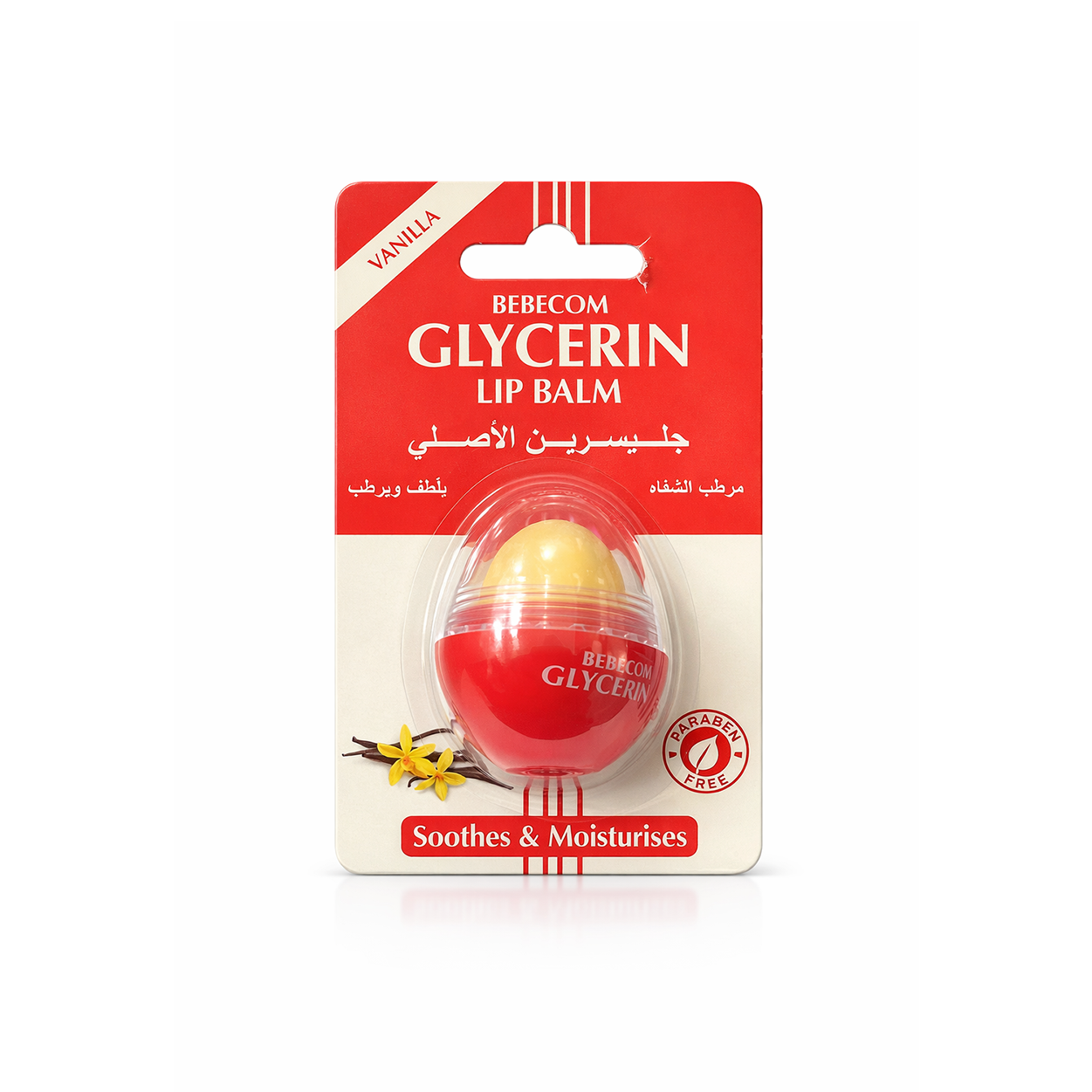 BEBECOM Glycerin Lip Balm Vanilla 10g moisturizing lip balm for dry and chapped lips in dome packaging