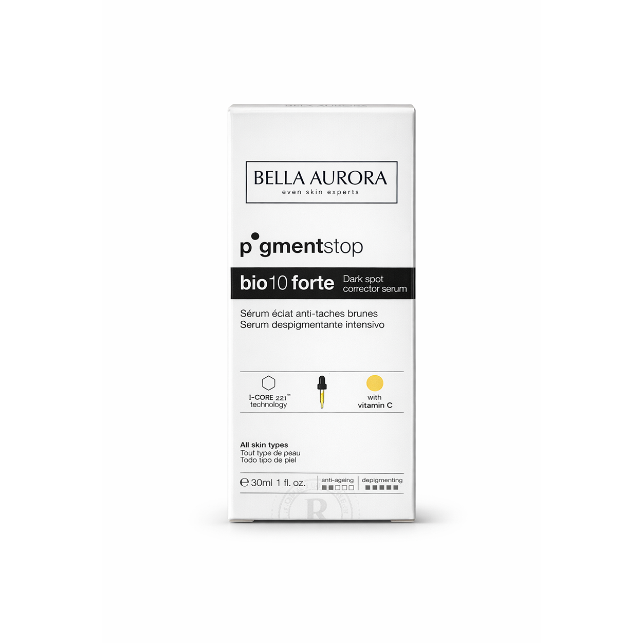 Bella Aurora Pigment Stop Bio10 Forte dark spot corrector serum 30ml for reducing pigmentation and evening skin tone