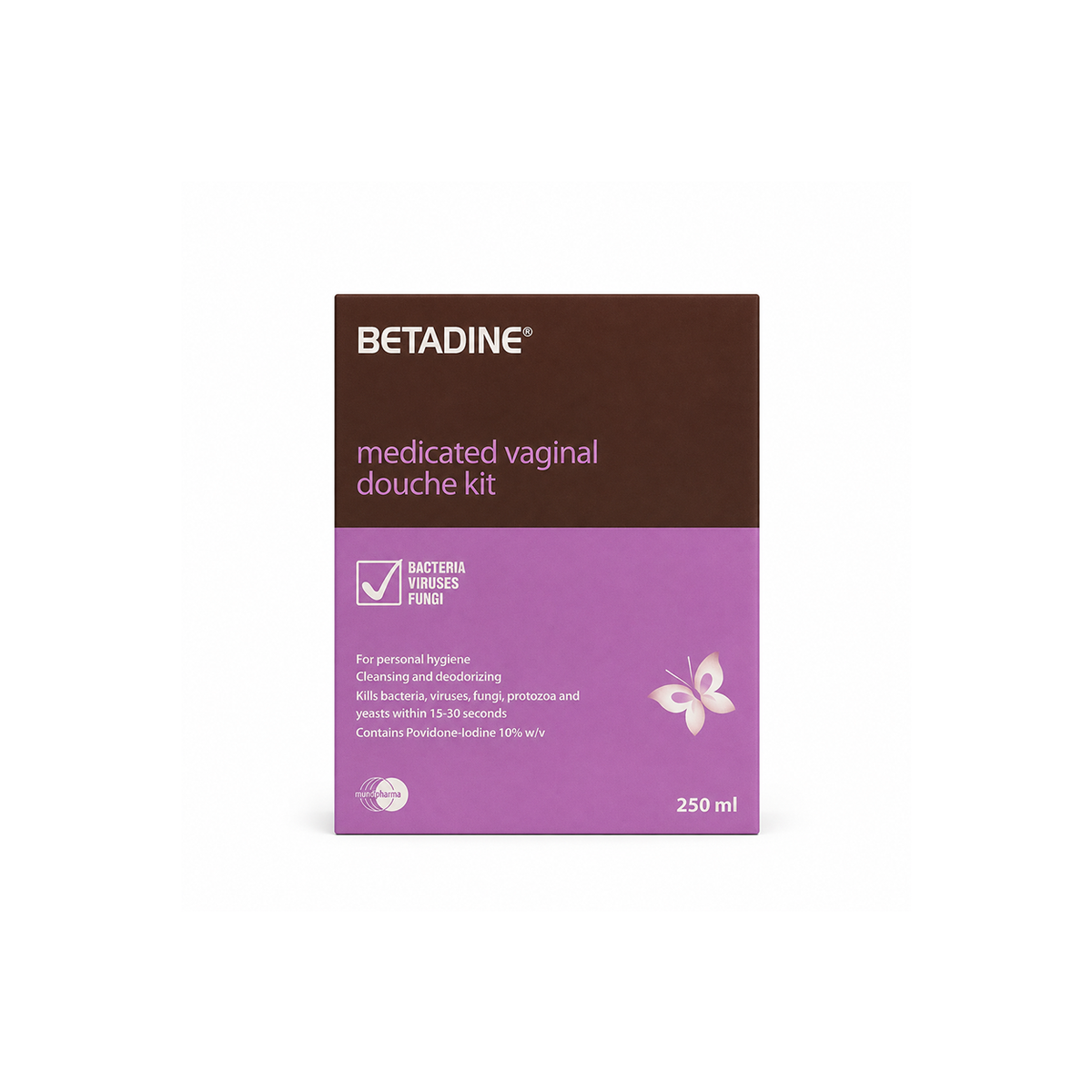 Betadine Medicated Vaginal Douche Kit 250ml for vaginal cleansing and deodorizing intimate hygiene support