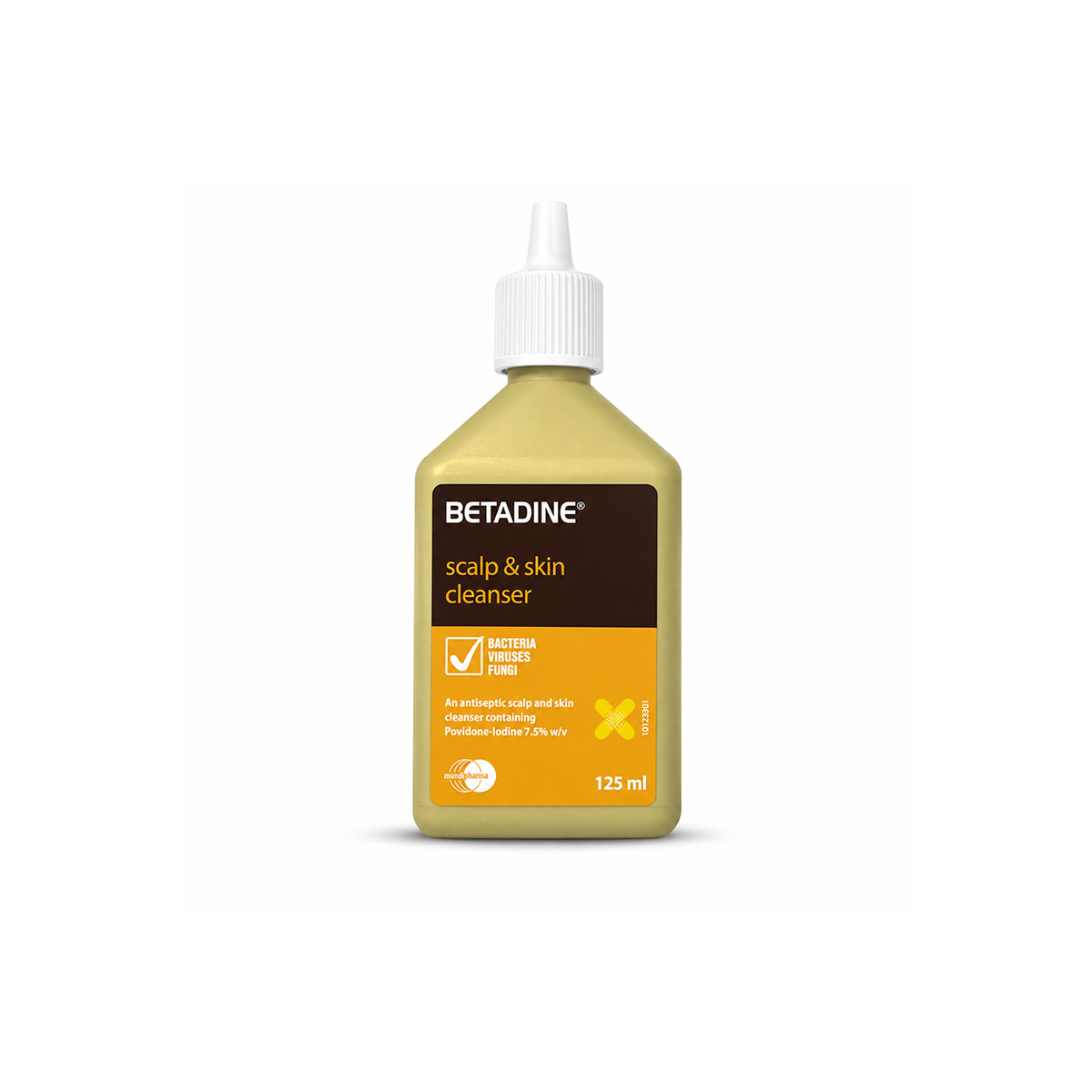 Betadine Scalp & Skin Cleanser 125ml antiseptic cleanser for targeted scalp and skin cleansing
