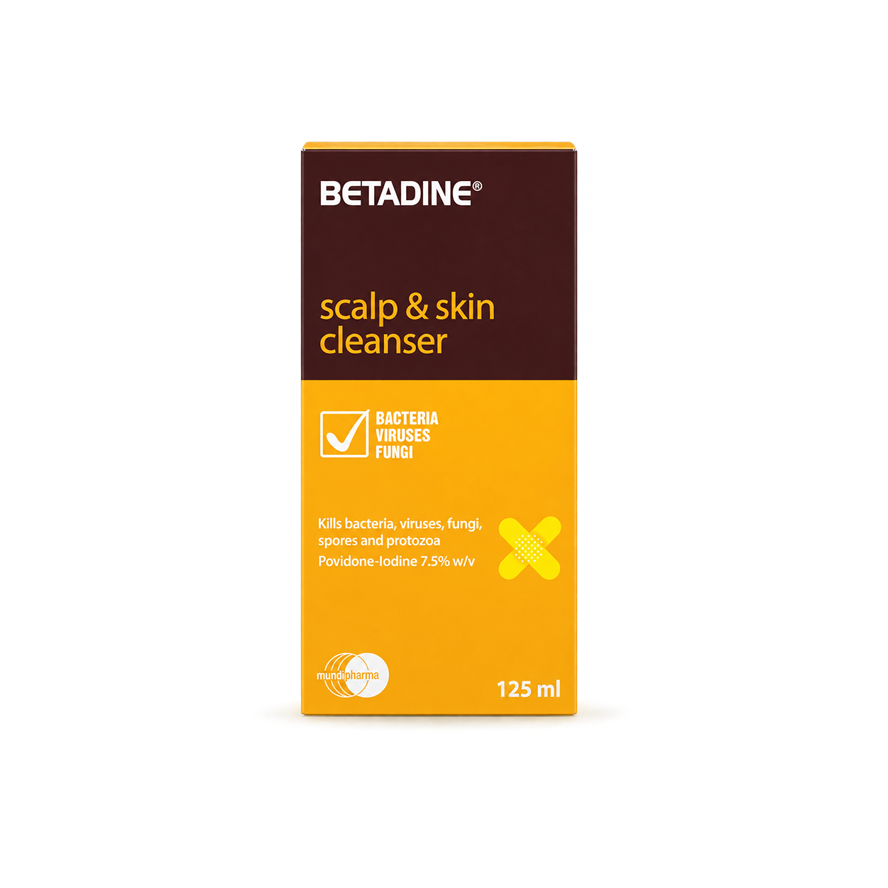 Betadine Scalp & Skin Cleanser 125ml antiseptic cleanser for targeted scalp and skin cleansing