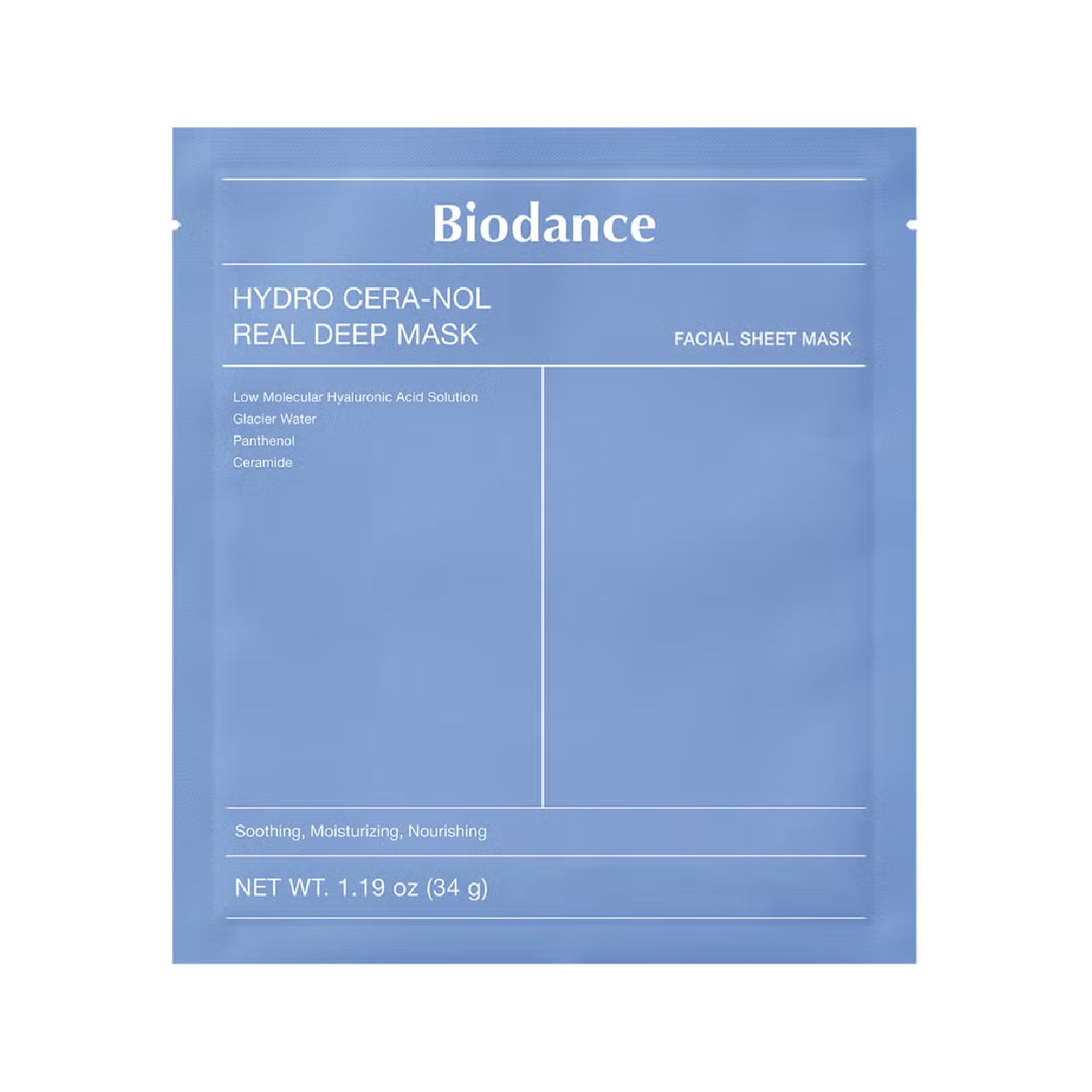 Biodance Hydro Cera-Nol Real Deep Mask Sheet (Blue) 4'S