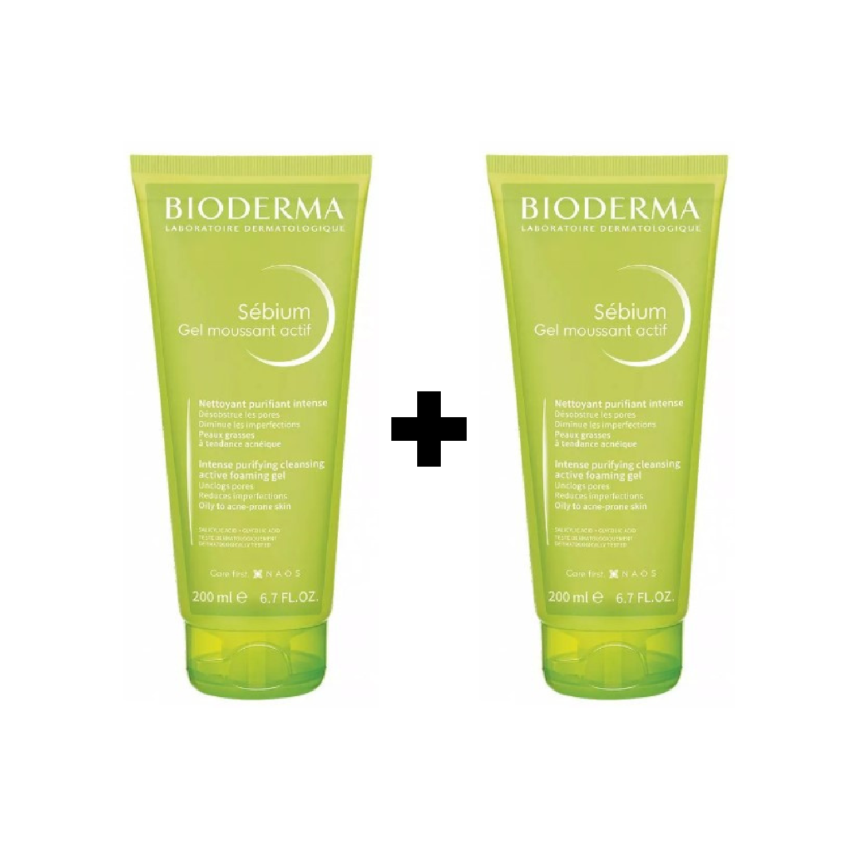 Bioderma Sebium Gel Moussant Actif 200ml (1+1)