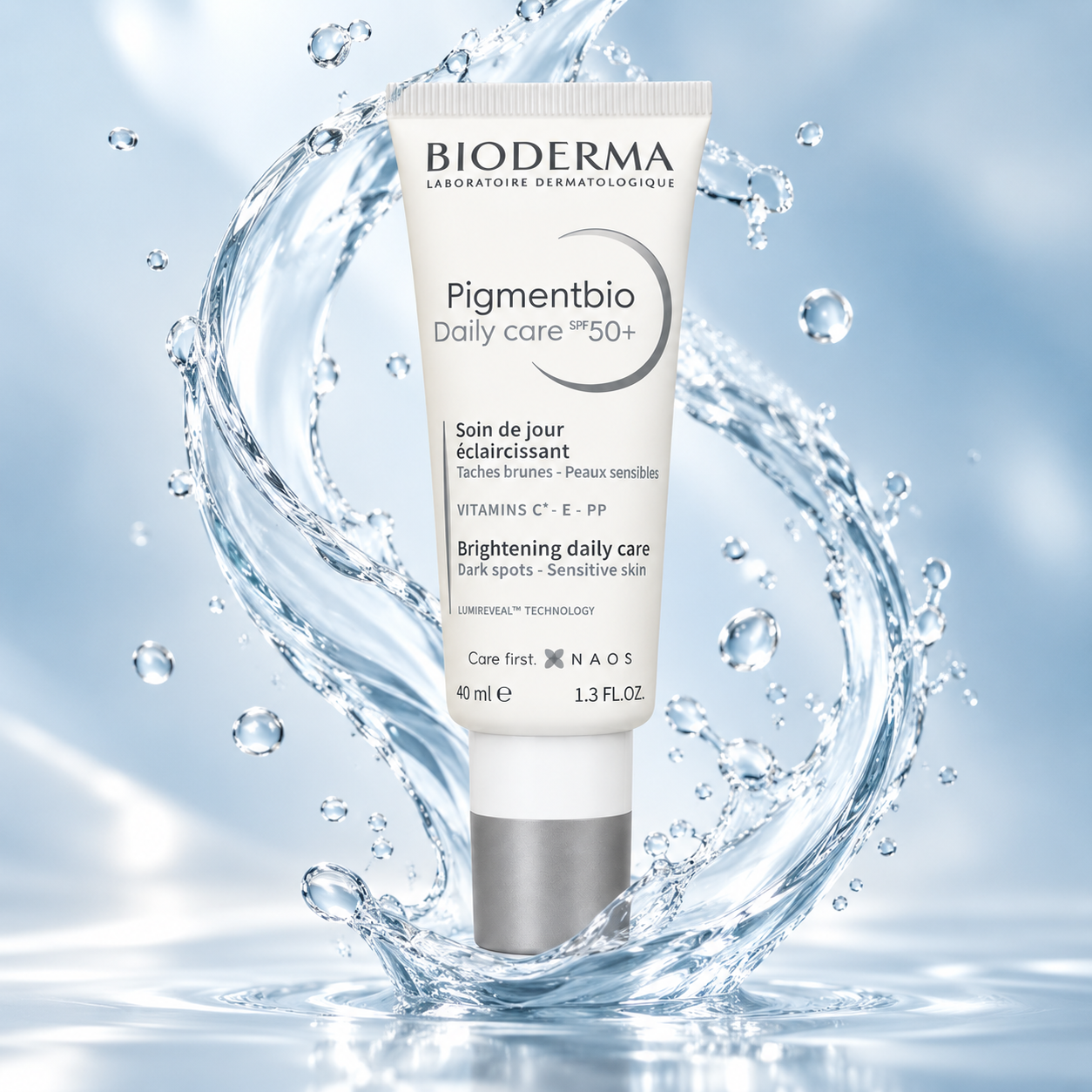 Bioderma Pigmentbio Daily Care SPF 50+ brightening face care for dark spots, 40ml, suitable for sensitive skin
