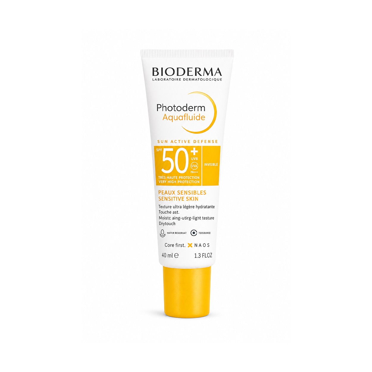 Bioderma Photoderm Aquafluide SPF 50+ Invisible Sunscreen Fluid Special Offer 2 x 40ml with lightweight broad-spectrum sun protection for sensitive skin.
