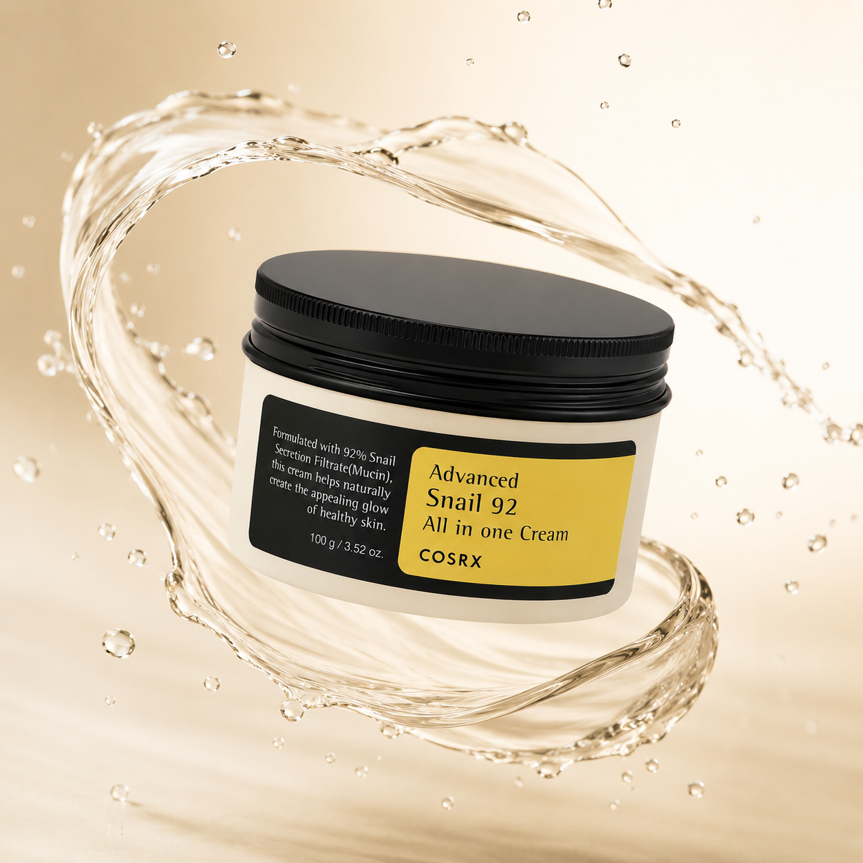 COSRX Advanced Snail 92 All In One Cream face moisturizer 100g providing deep hydration and skin barrier support for dry skin.
