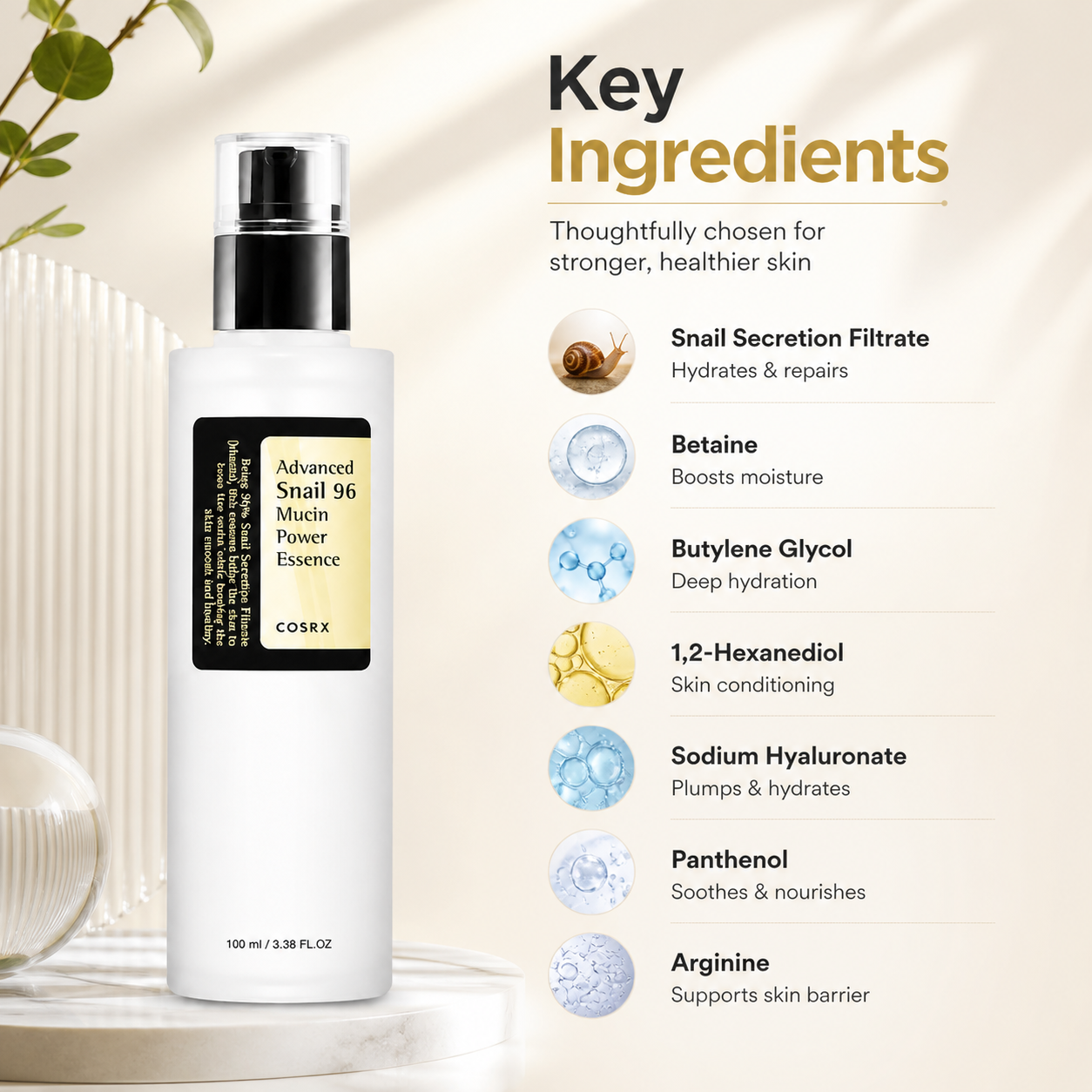 COSRX Advanced Snail 96 Mucin Power Essence 100ml hydrating face essence for skin repair and moisture boost